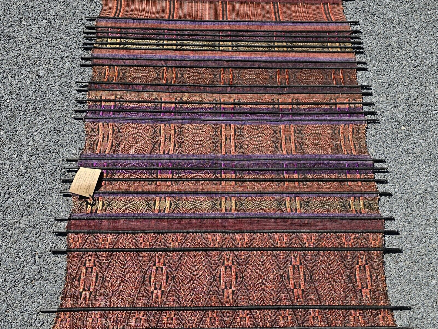 Asian Oriental Textile Fabric Hanging Wall Art Decor By Sop Moei Arts 87" Long