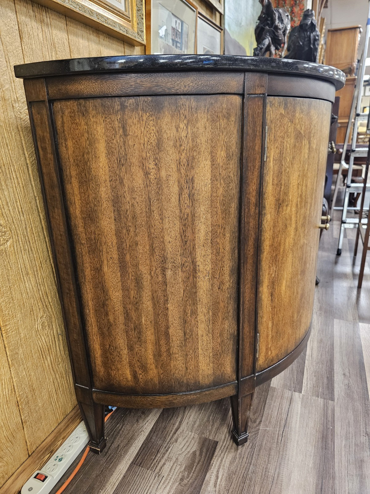 Modern Demi Lune Console Cabinet W Slate Marble Top By Theodore Alexander?