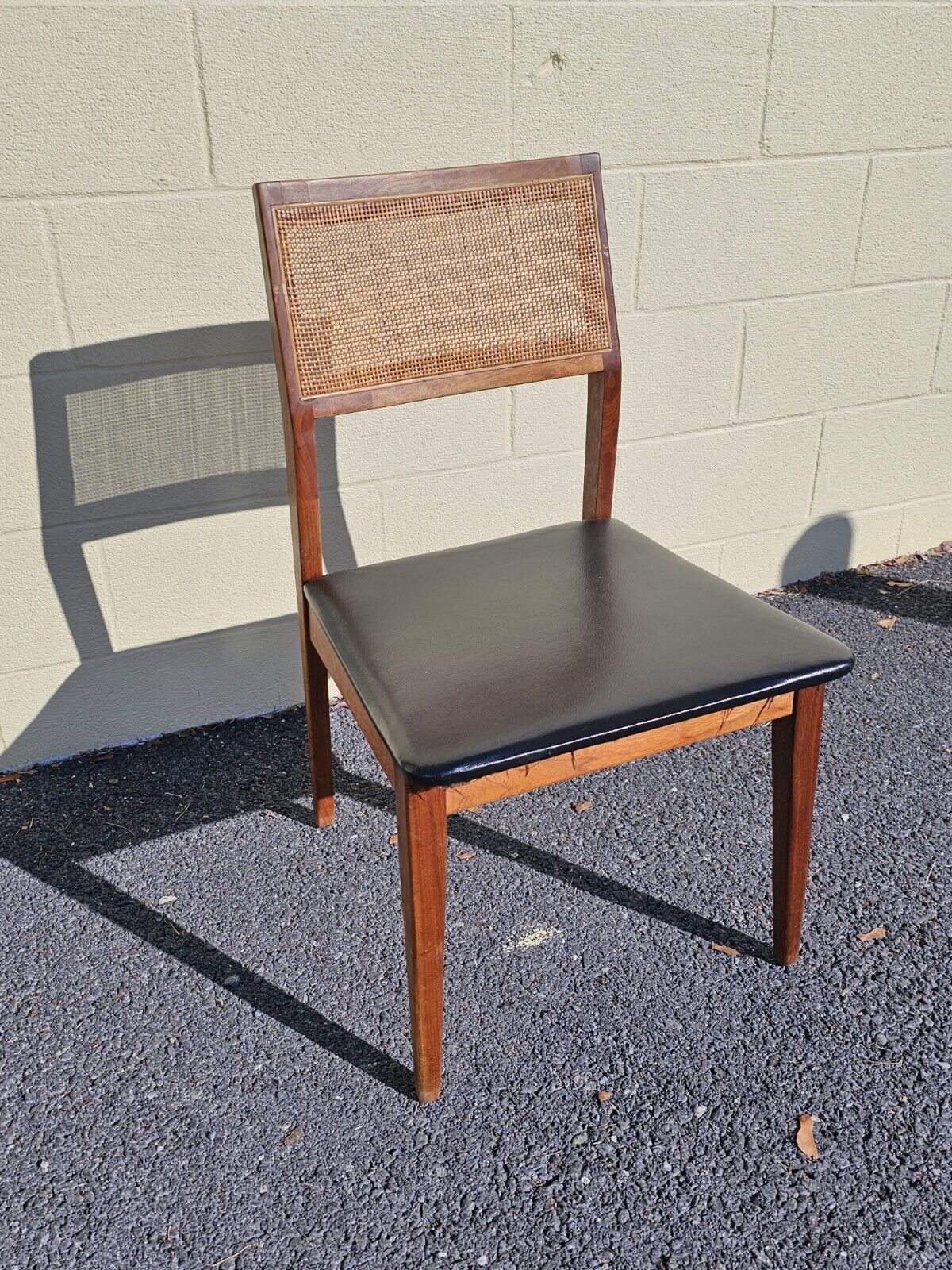 Mid Century Walnut Cane Back Dining Chairs Set Of 6 Jack Cartwright? Needs Work
