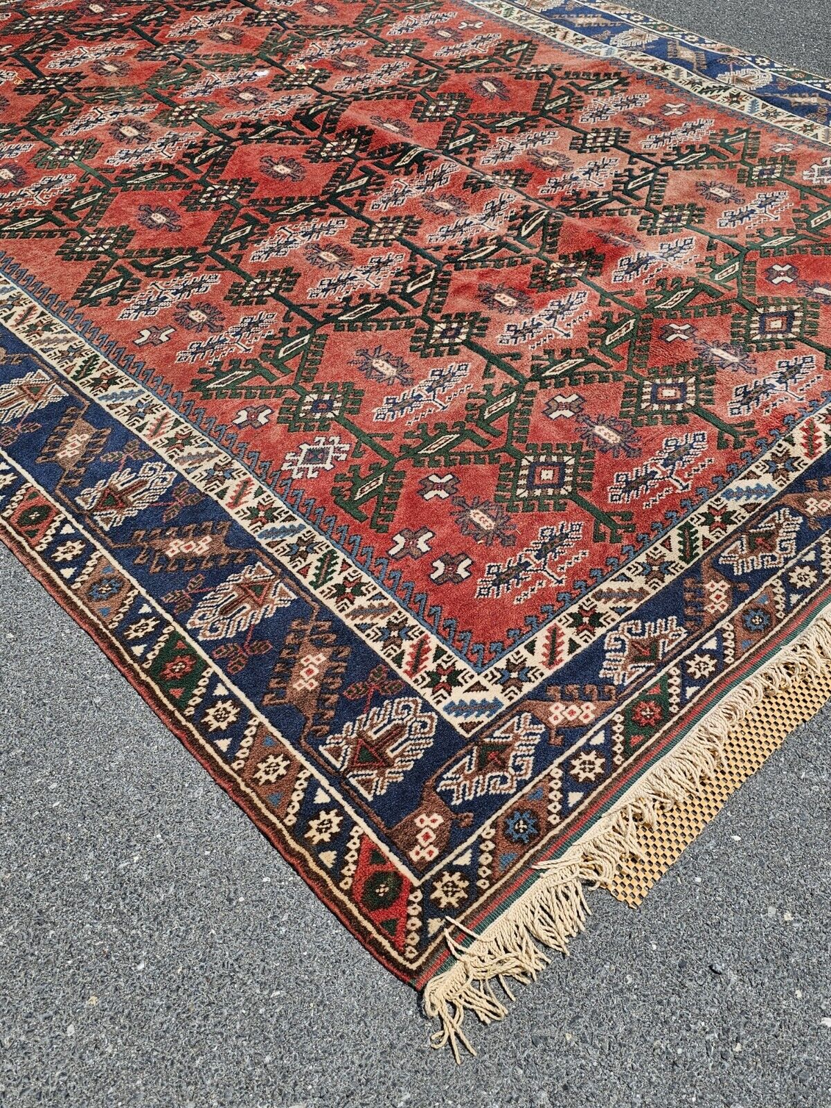 Vtg Turkish Handmade Hand Knotted Wool Rug 8x11 Tavas Hali Doesmealti Bazaar 54