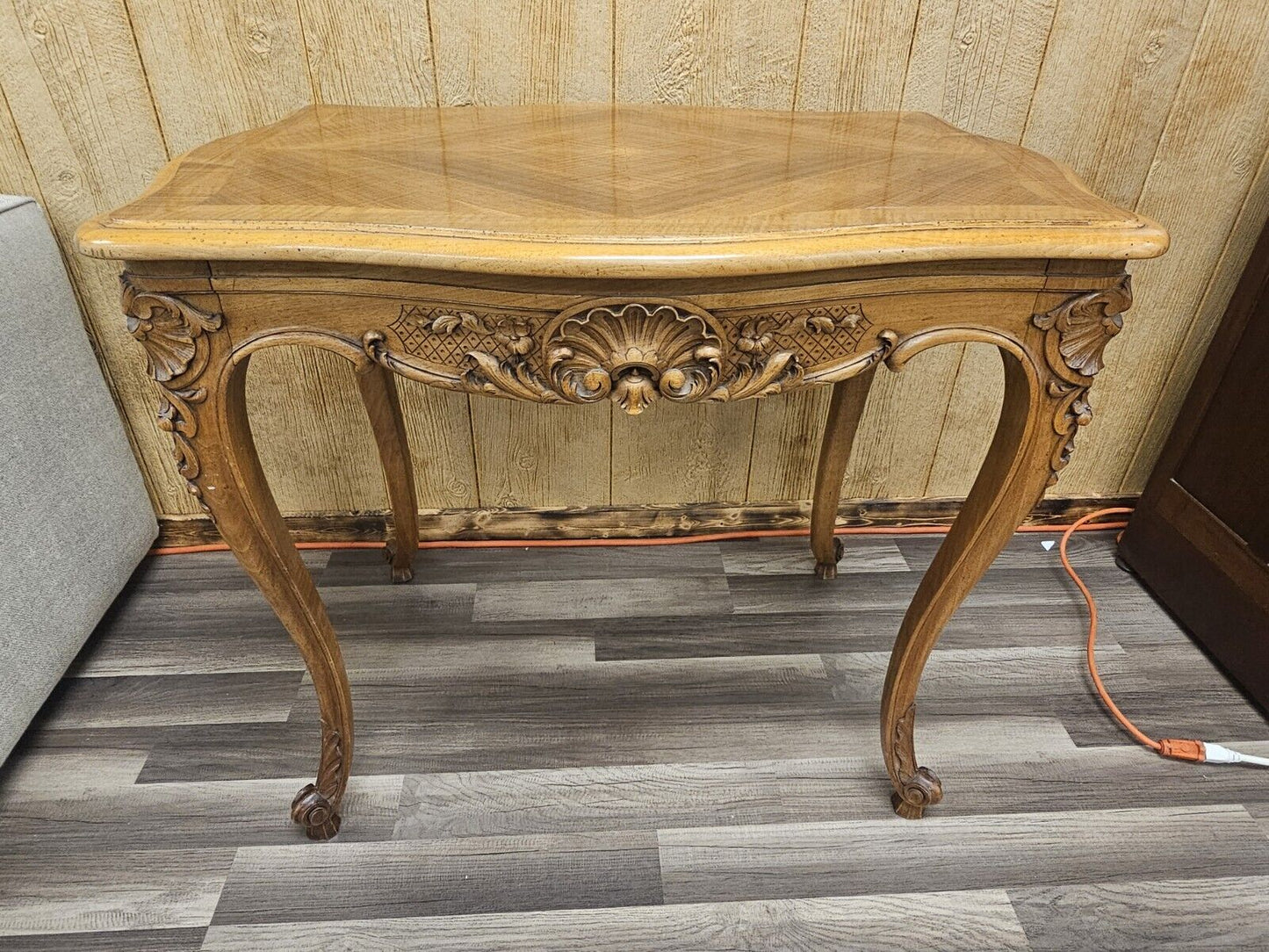 Antique French Louis XV Style Ornately Carved Side Accent Table Maple?