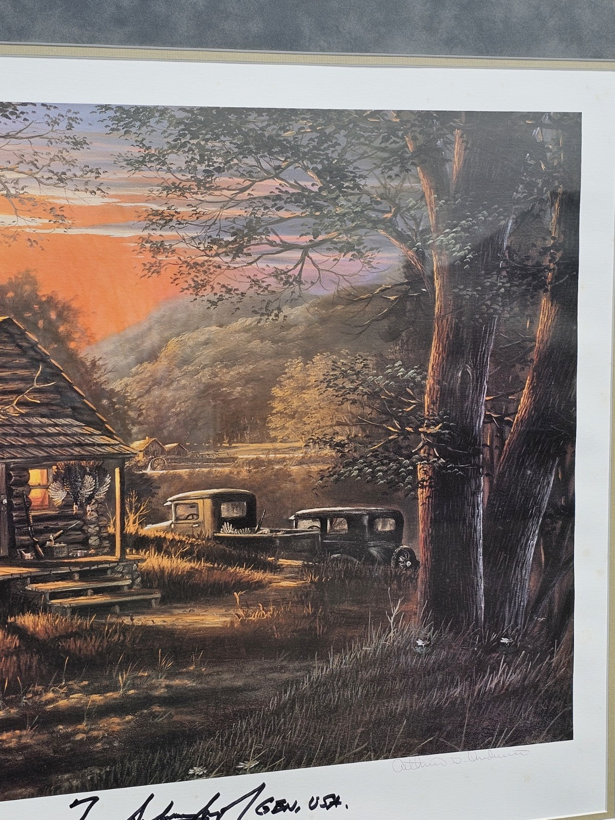 Arthur Anderson Signed AP 5/15 "The Old Mill Camp" Print Norman Schwarzkopf