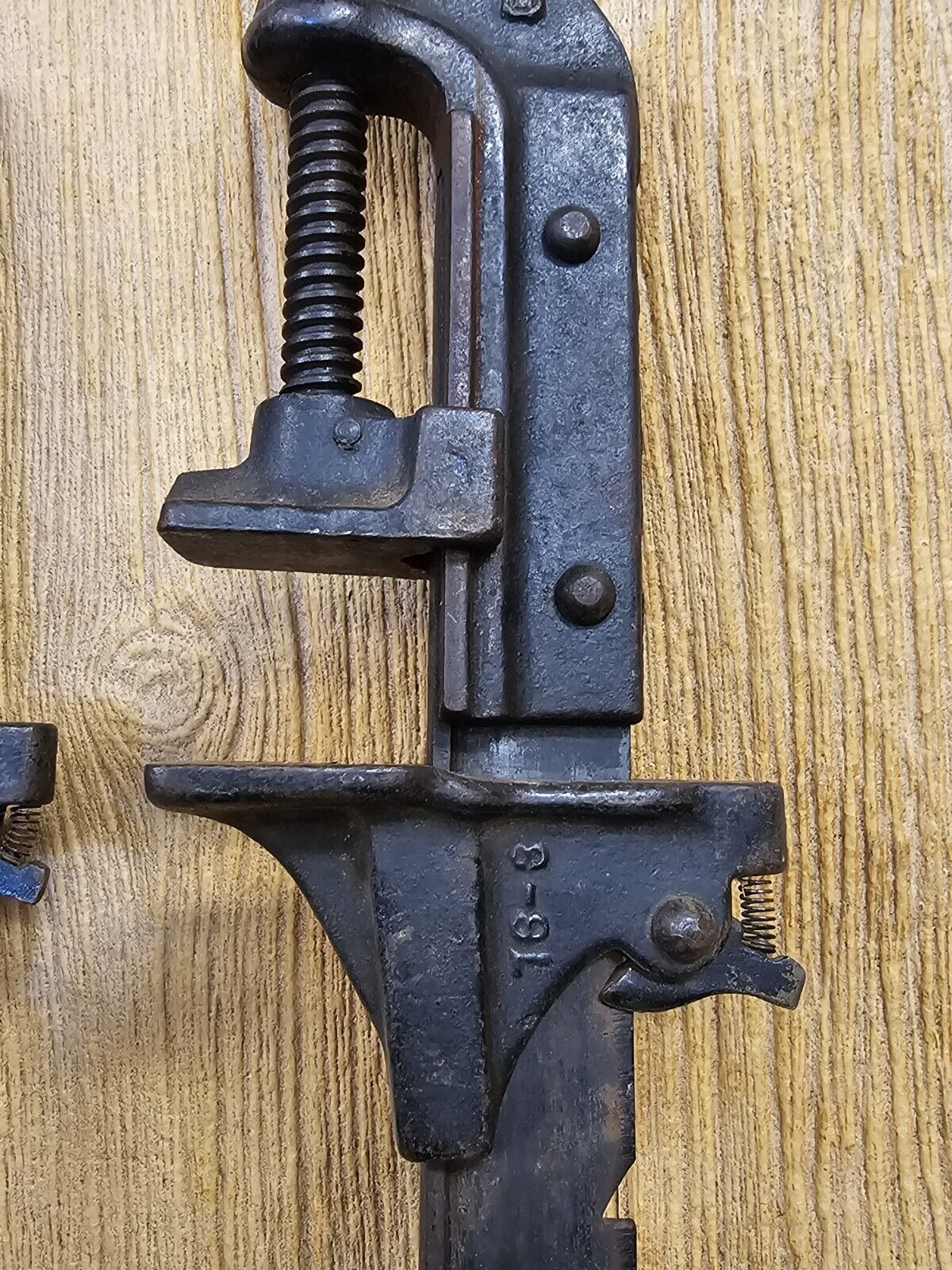 Cast Iron Bar Clamps Set Of 4, 76-1, 76-2, 7346-4, (M) 19th Century? All C. Iron