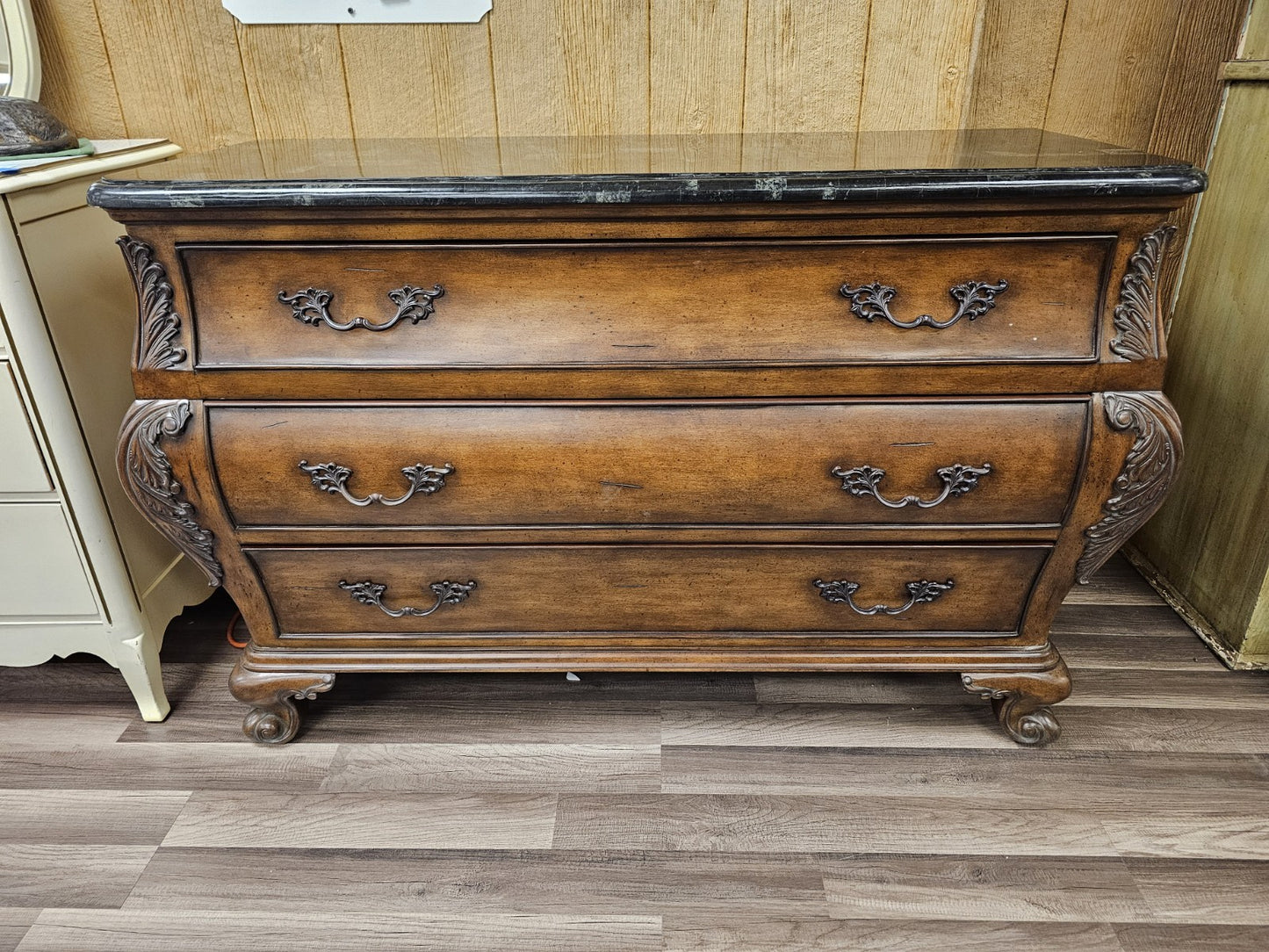 Seven Seas By Hooker Furniture Marble Top Chest of 3 Drawers Sideboard