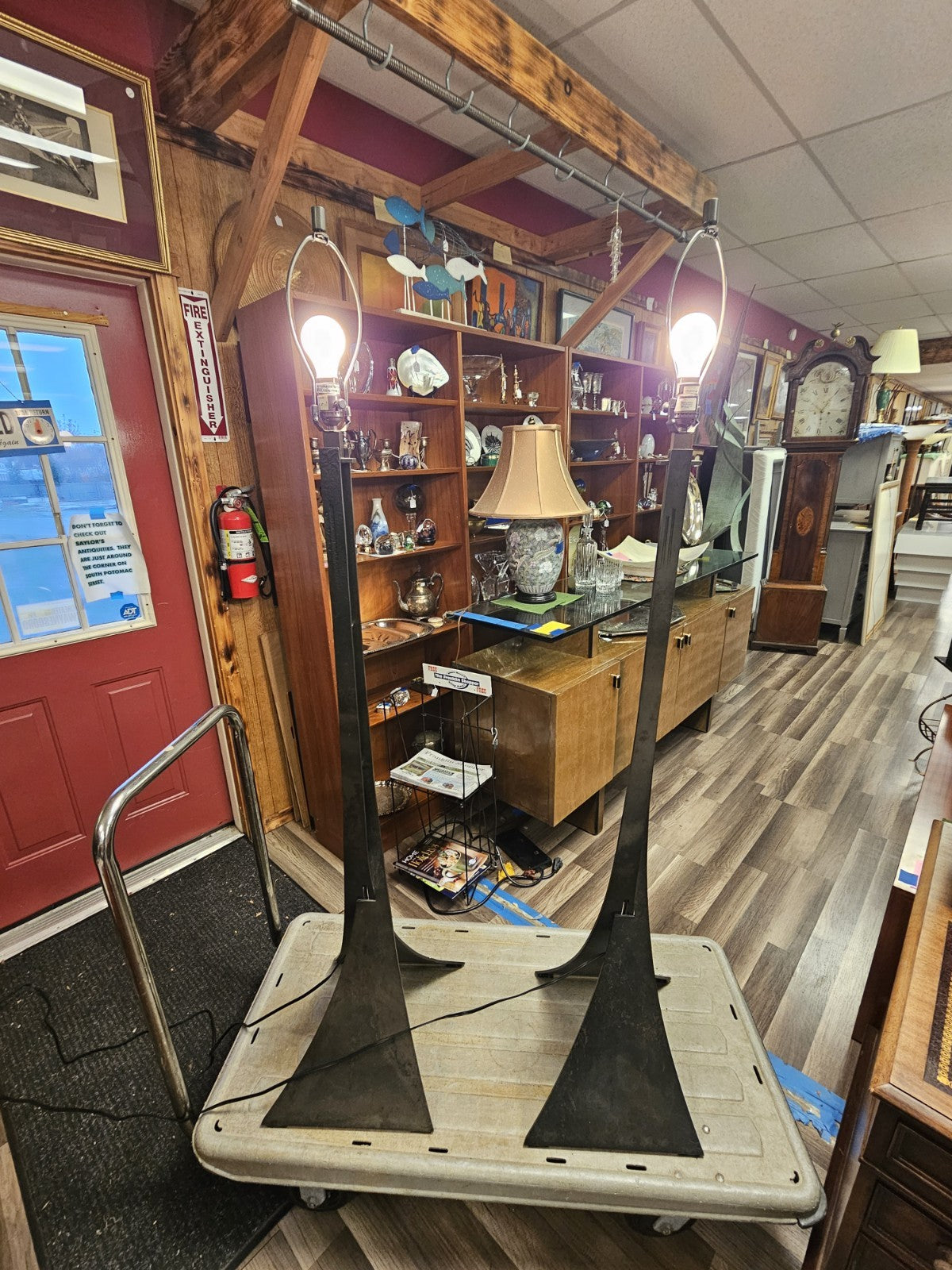 Hubbardton Forged Iron Contemporary Stasis Floor Lamp Pair 63 In Tall