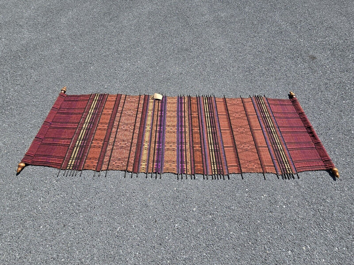 Asian Oriental Textile Fabric Hanging Wall Art Decor By Sop Moei Arts 87" Long