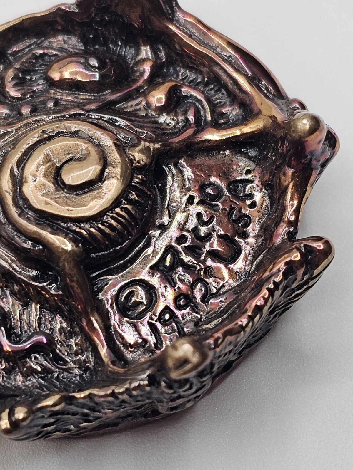 Daniel Riccio Bronze Miniature Wind Moon Star Trinket Box Skull Owl Spiral