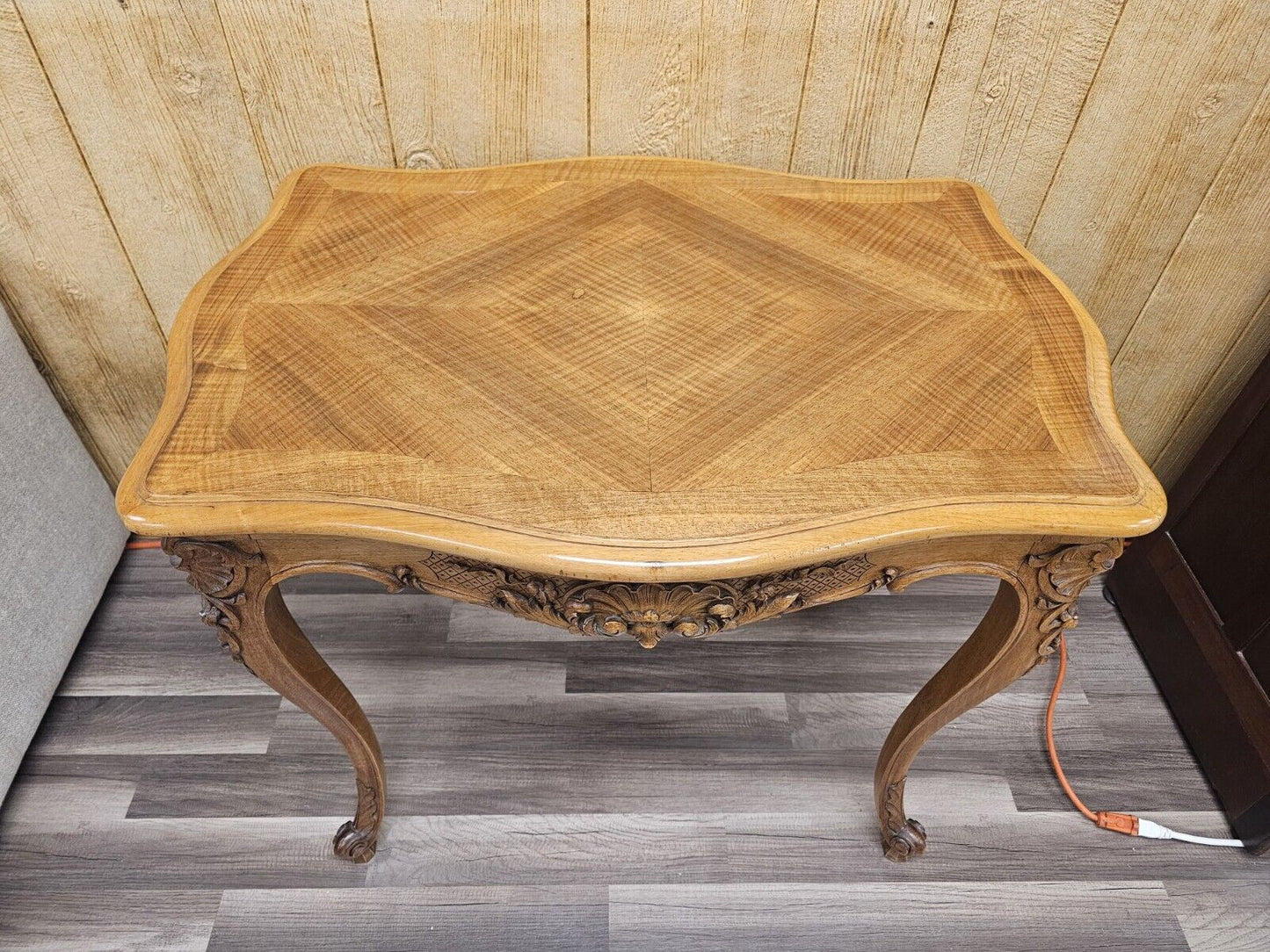 Antique French Louis XV Style Ornately Carved Side Accent Table Maple?