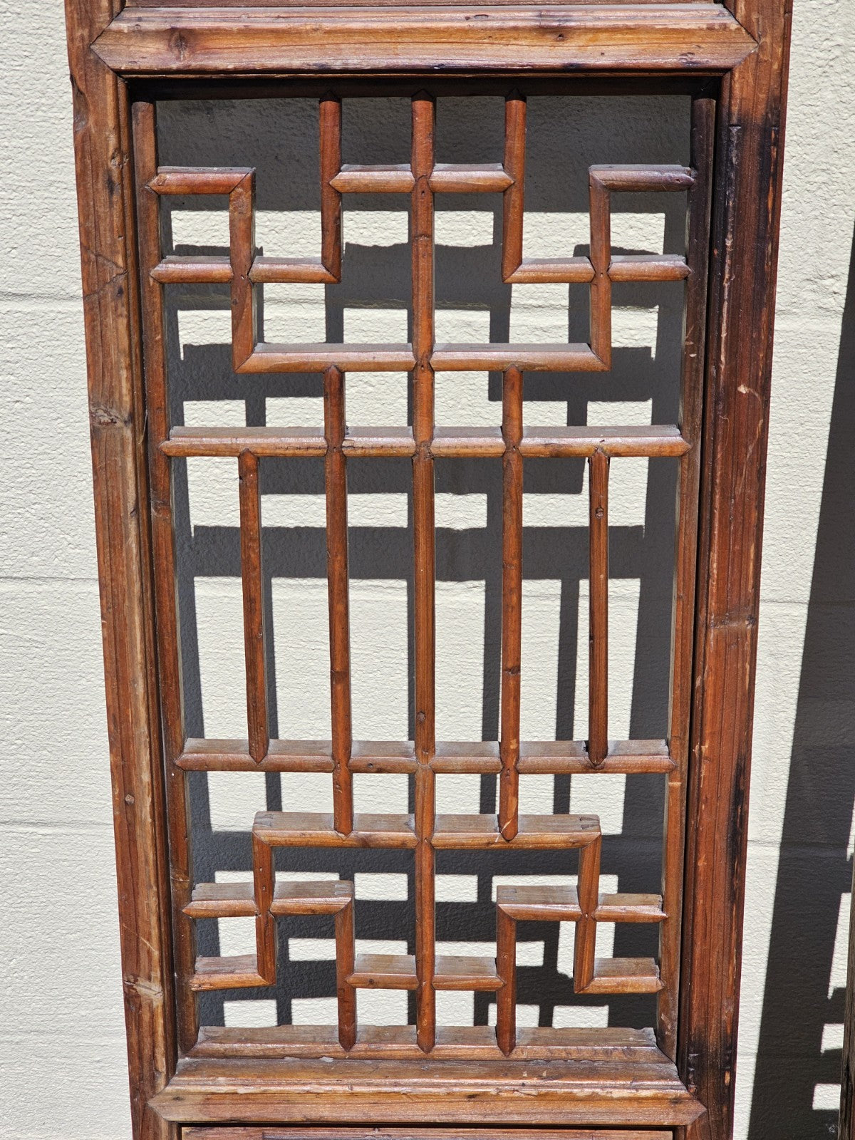 Antique 18th-19th Century Oriental Chinese Shutters Hanging Display Shelves