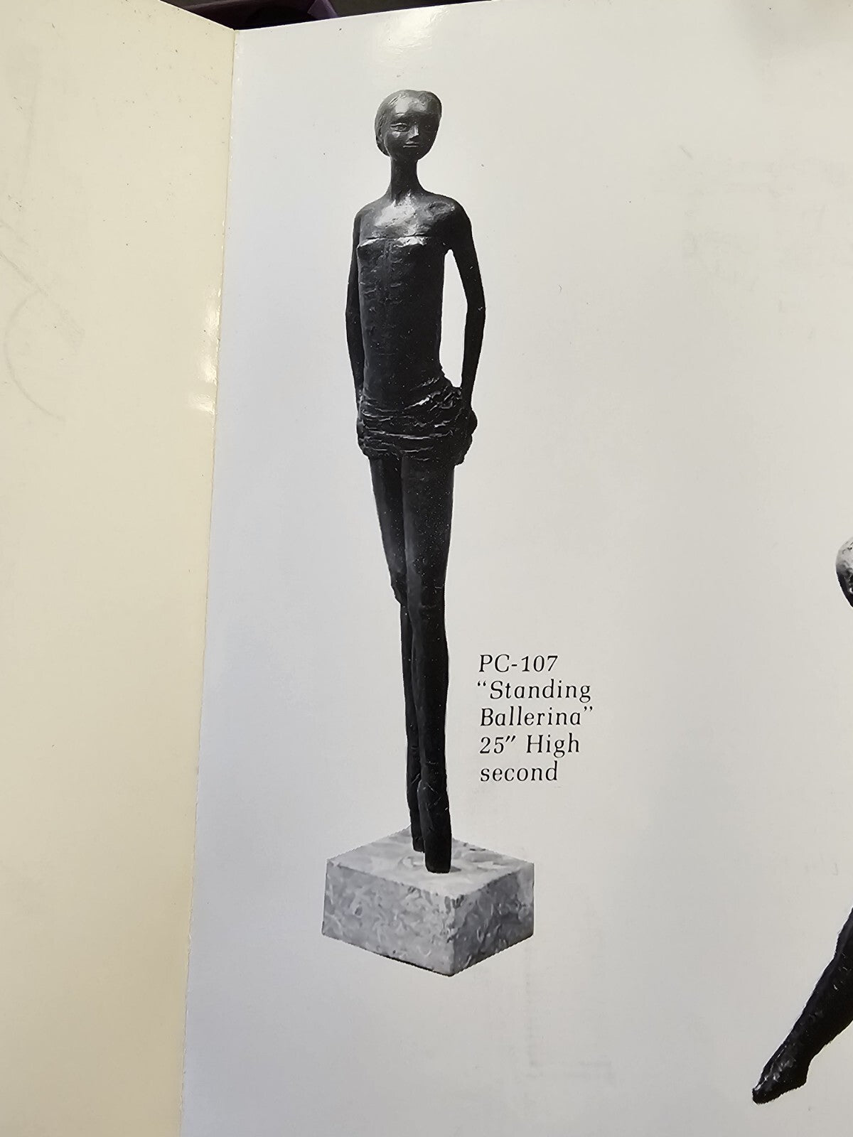 Vtg MCM Modernist Figural Bronze By Pino Conte Italian Standing Ballerina 28.5"