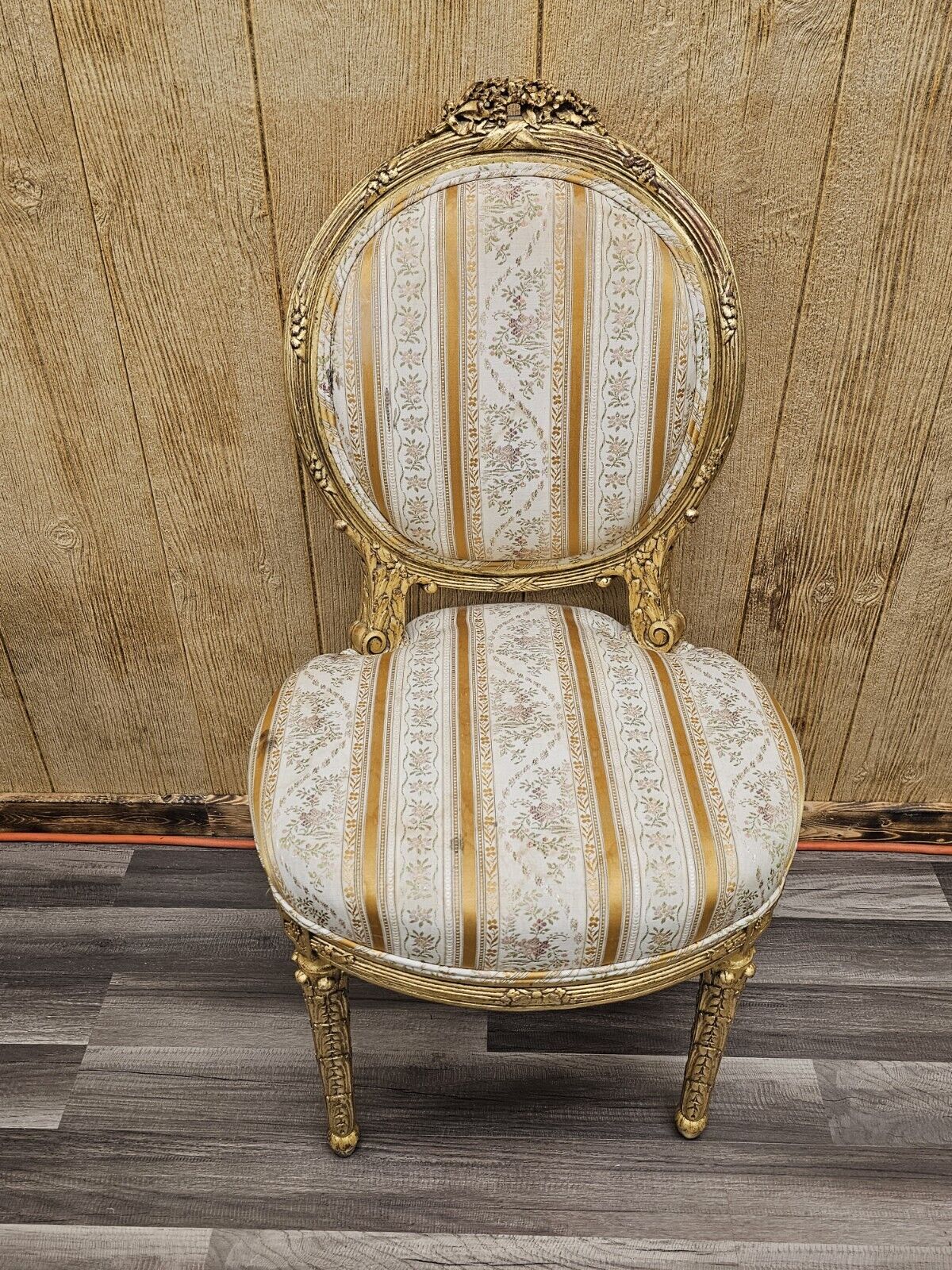 Antique French Louis XVI Style Bedroom Chair Very Ornate
