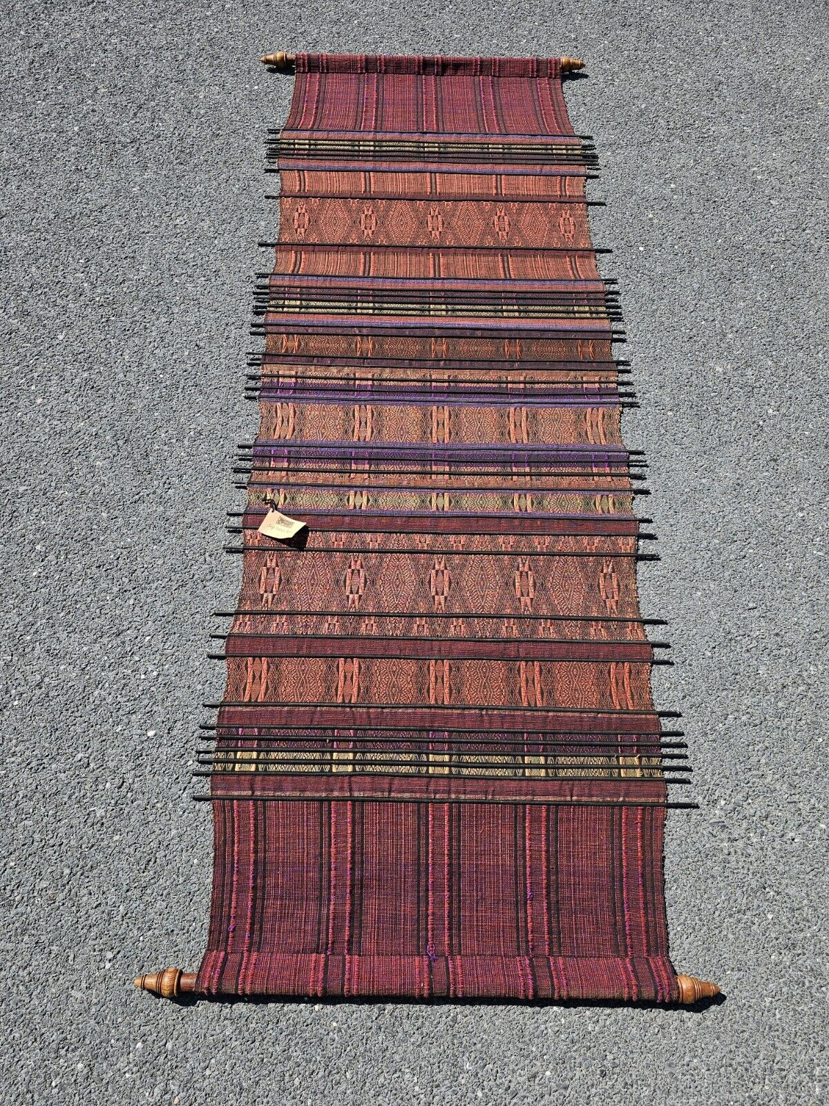 Asian Oriental Textile Fabric Hanging Wall Art Decor By Sop Moei Arts 87" Long