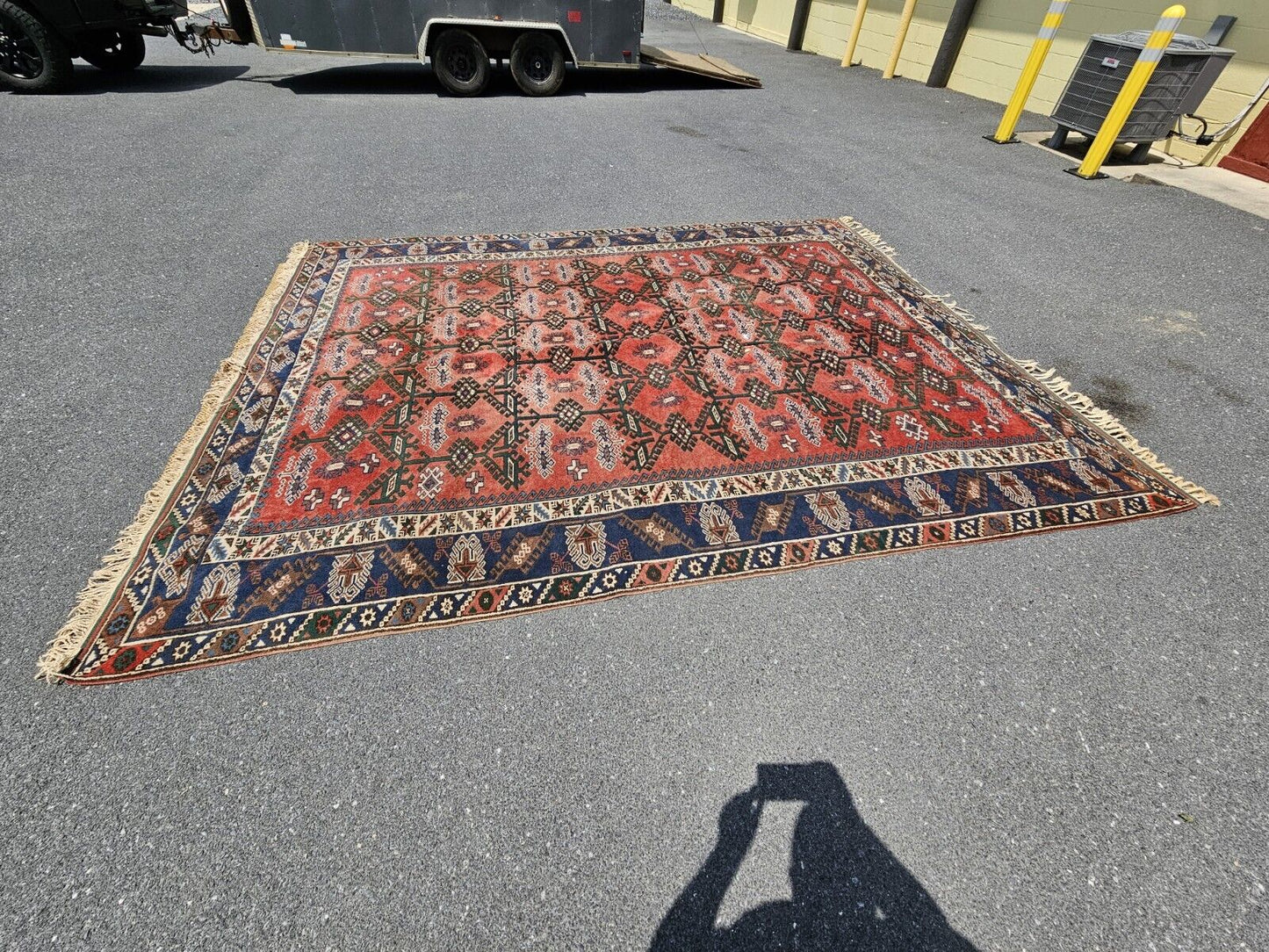 Vtg Turkish Handmade Hand Knotted Wool Rug 8x11 Tavas Hali Doesmealti Bazaar 54