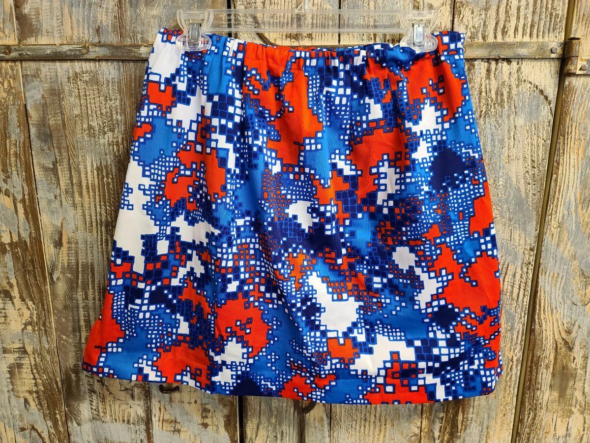 Vintage Women's Golf Tennis Summer Skirt 1960s 1970s Red White & Blue