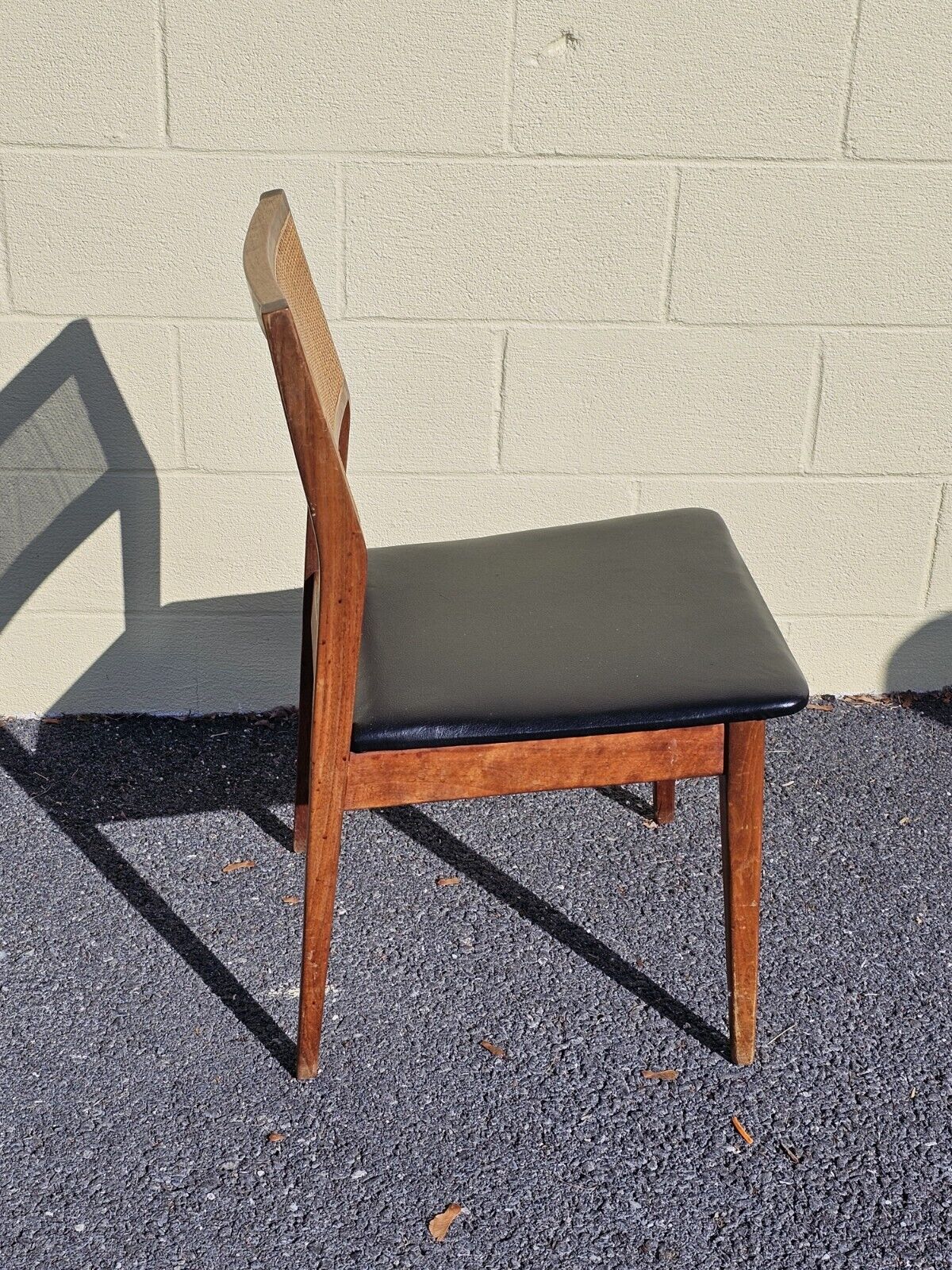 Mid Century Walnut Cane Back Dining Chairs Set Of 6 Jack Cartwright? Needs Work