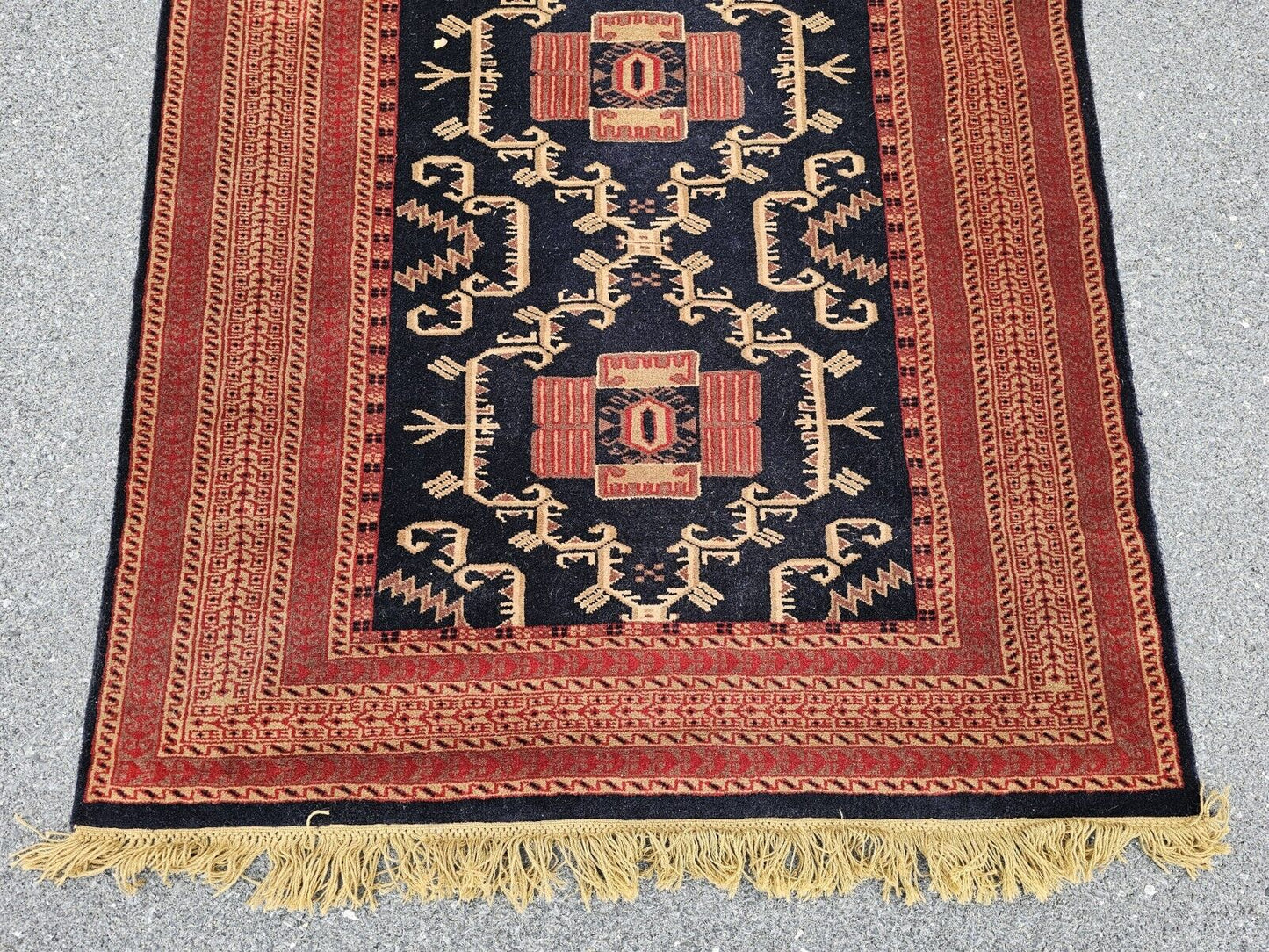 Hand-Knotted Vtg Fine Tribal Rug Runner Rug Hand Dyed 50" X 120" Very Thick