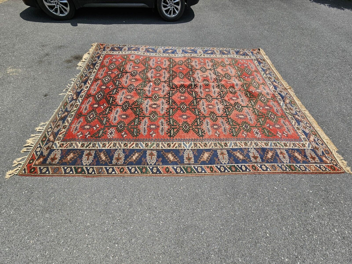 Vtg Turkish Handmade Hand Knotted Wool Rug 8x11 Tavas Hali Doesmealti Bazaar 54