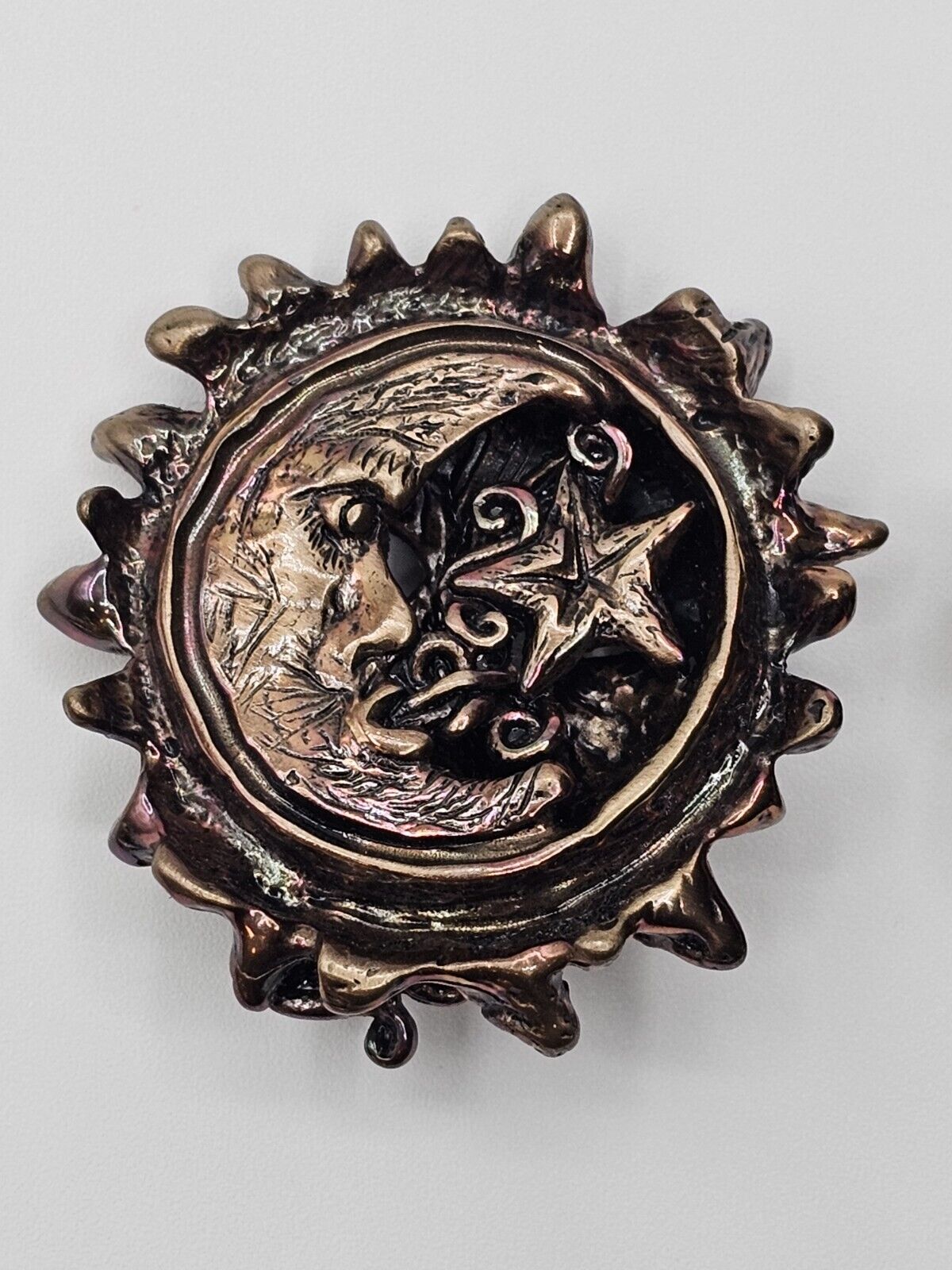 Daniel Riccio Bronze Miniature Wind Moon Star Trinket Box Skull Owl Spiral