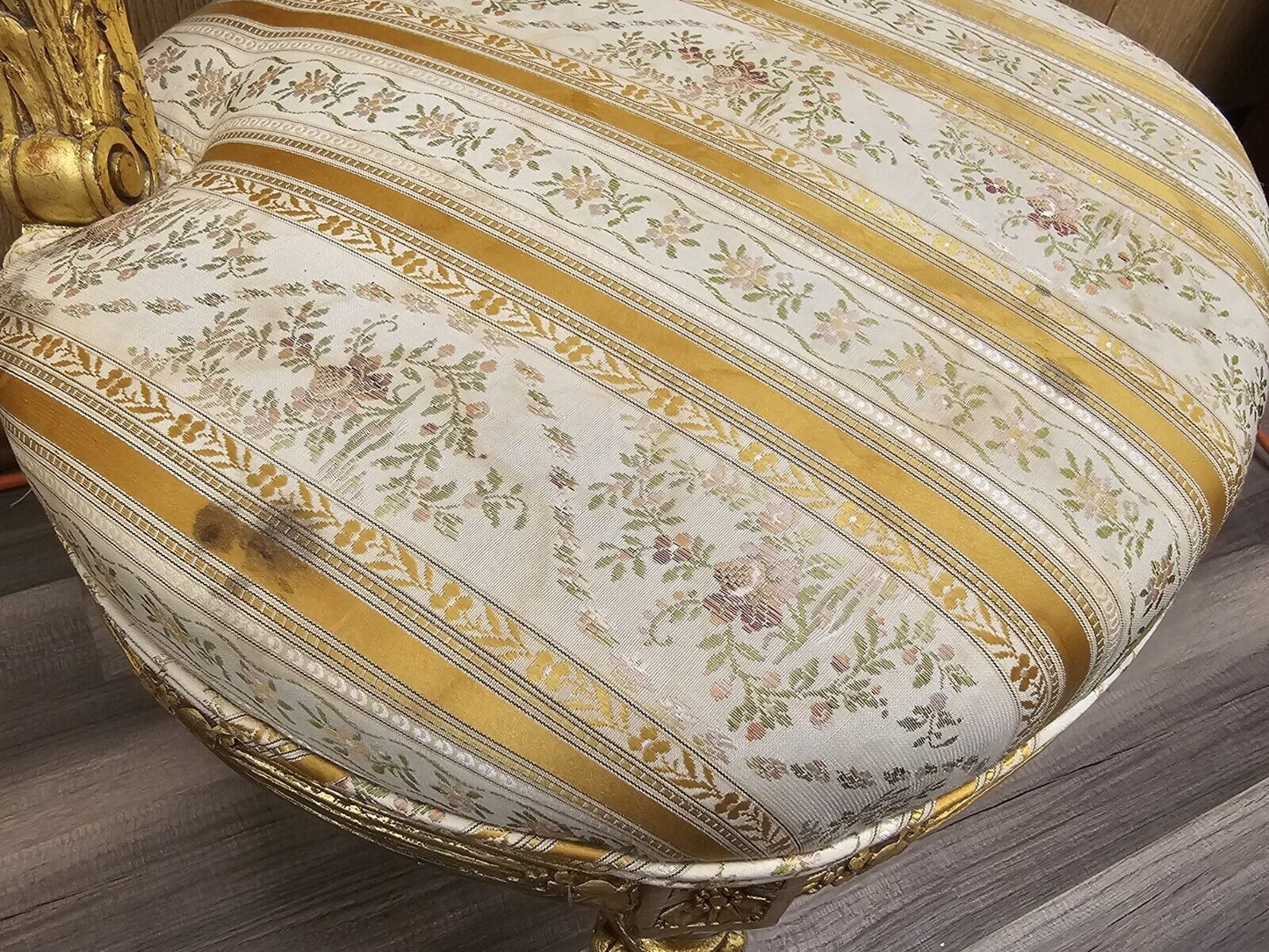 Antique French Louis XVI Style Bedroom Chair Very Ornate