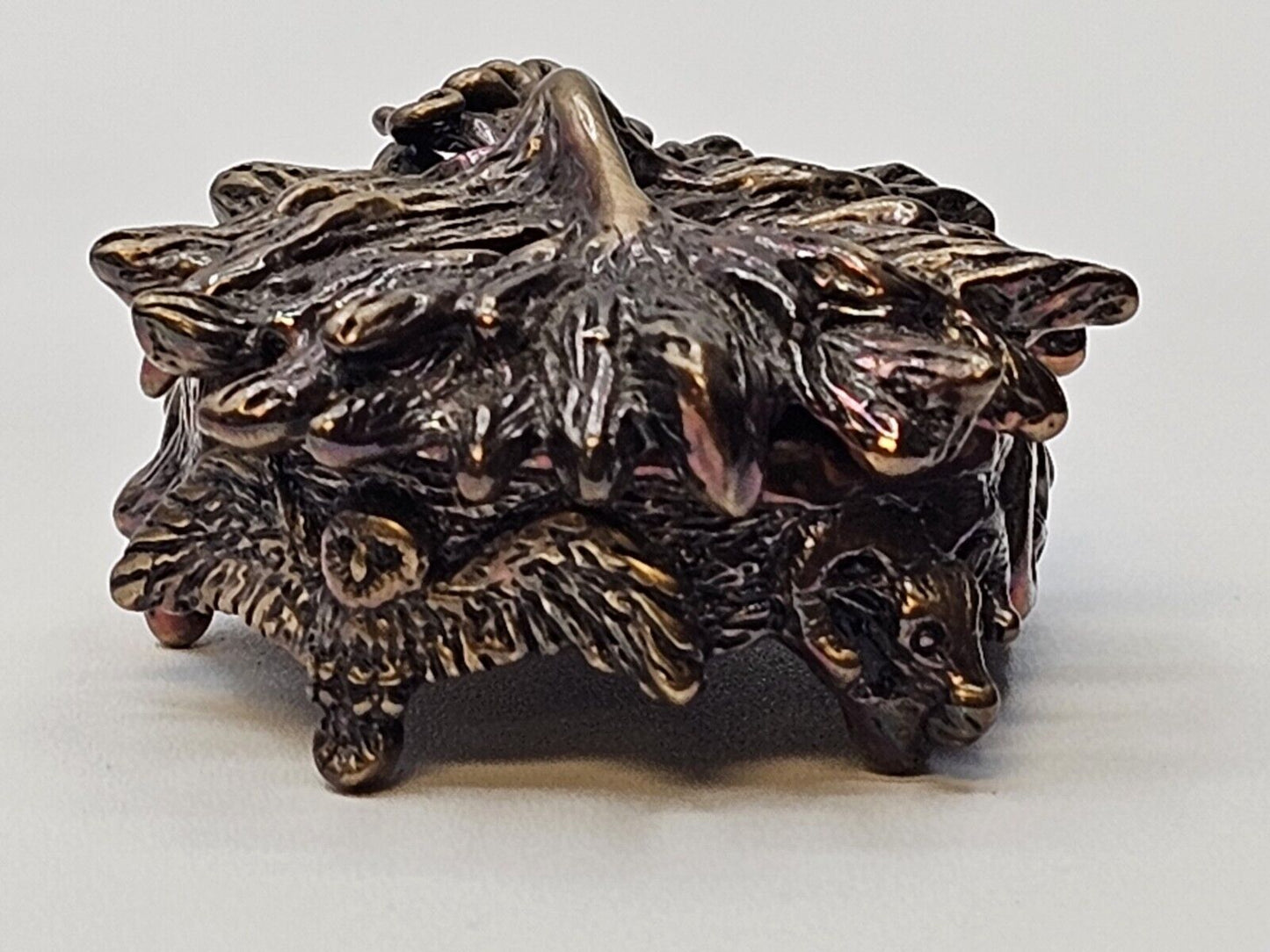 Daniel Riccio Bronze Miniature Wind Moon Star Trinket Box Skull Owl Spiral