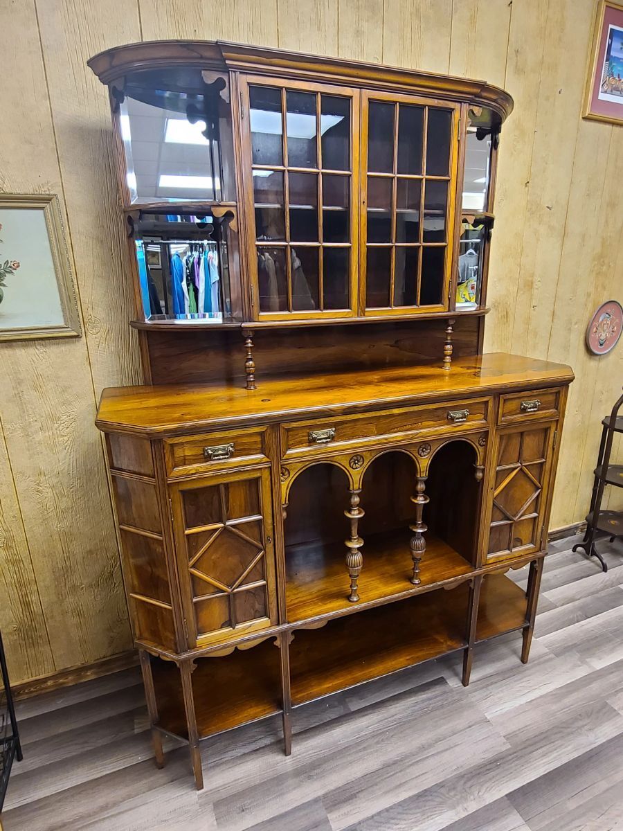Late 19th Century Rosewood Side Cabinet Server China Cabinet