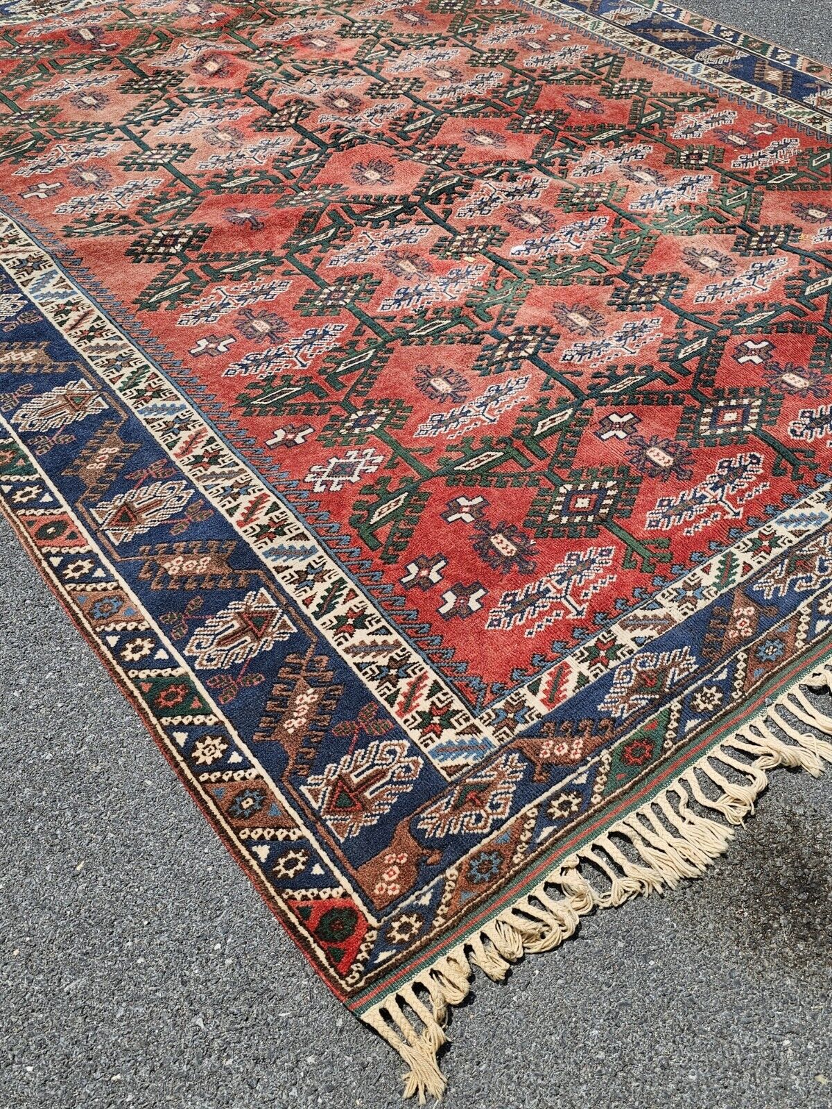 Vtg Turkish Handmade Hand Knotted Wool Rug 8x11 Tavas Hali Doesmealti Bazaar 54