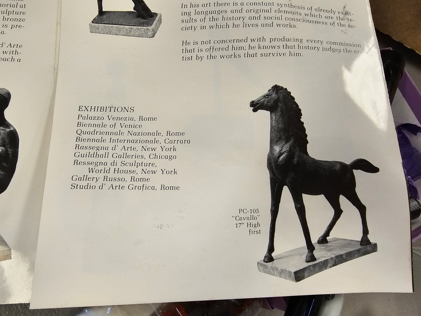 Vtg MCM Modernist Figural Bronze Horse By Pino Conte Italian "Cavallo" 14.5" T