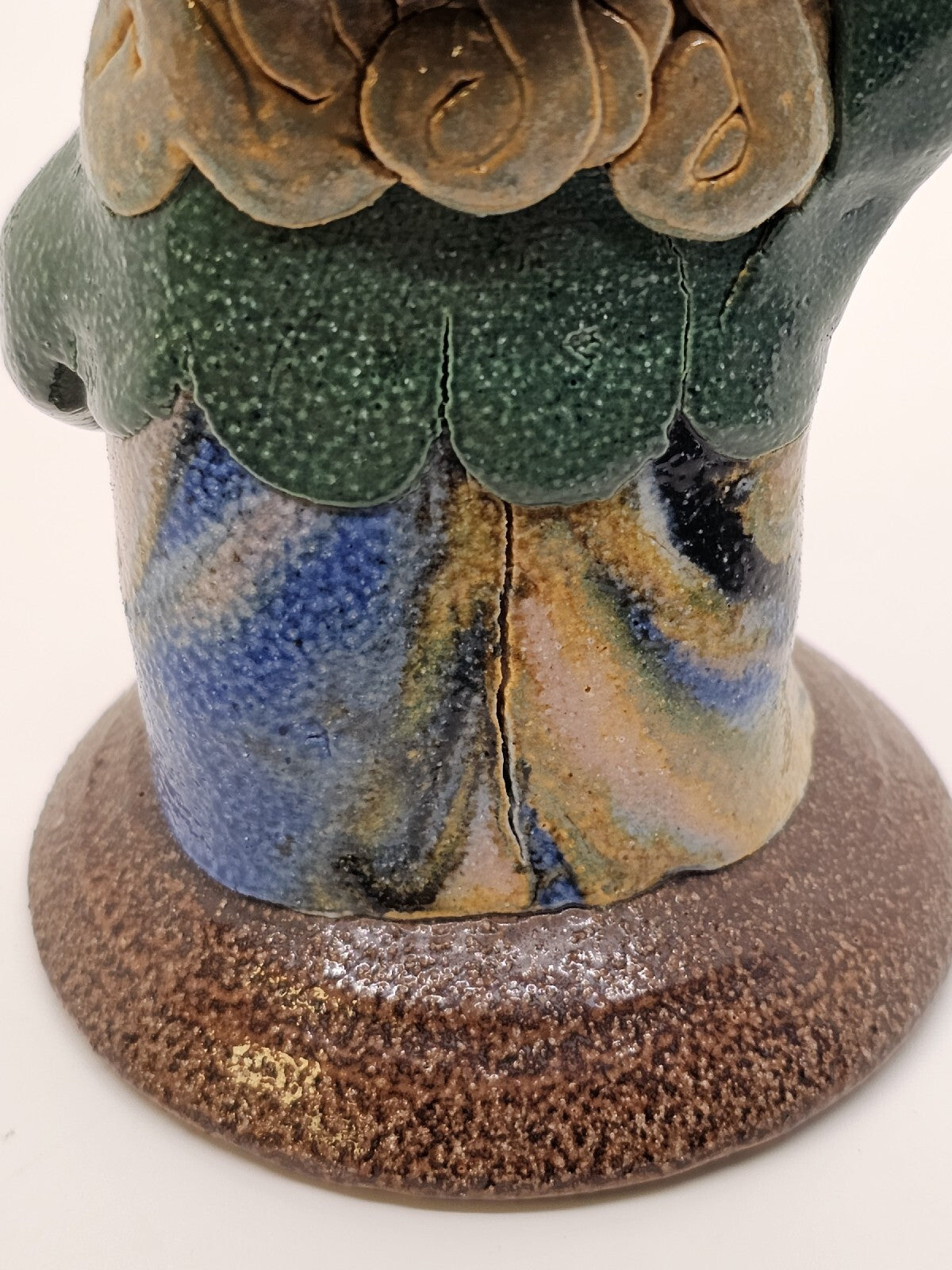 Rare Jane Goslin Peiser Art Pottery Goblet Figure Salt Glaze Signed 7" Tall