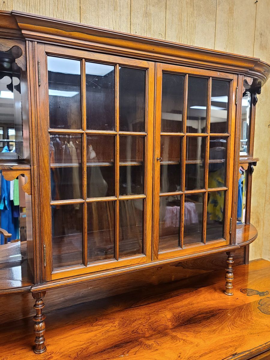 Late 19th Century Rosewood Side Cabinet Server China Cabinet