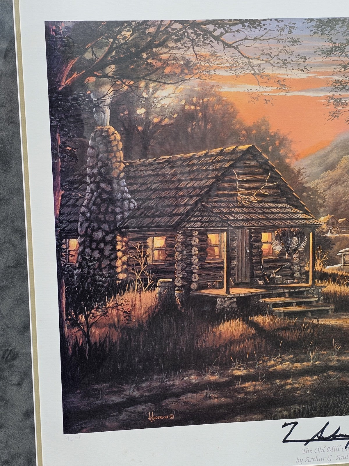Arthur Anderson Signed AP 5/15 "The Old Mill Camp" Print Norman Schwarzkopf