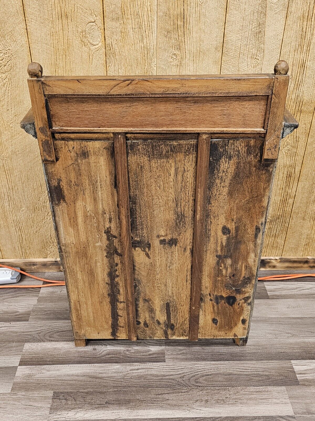 Antique Folk Art Distressed Shabby Chic Storage Display Cabinet 39 In Tall