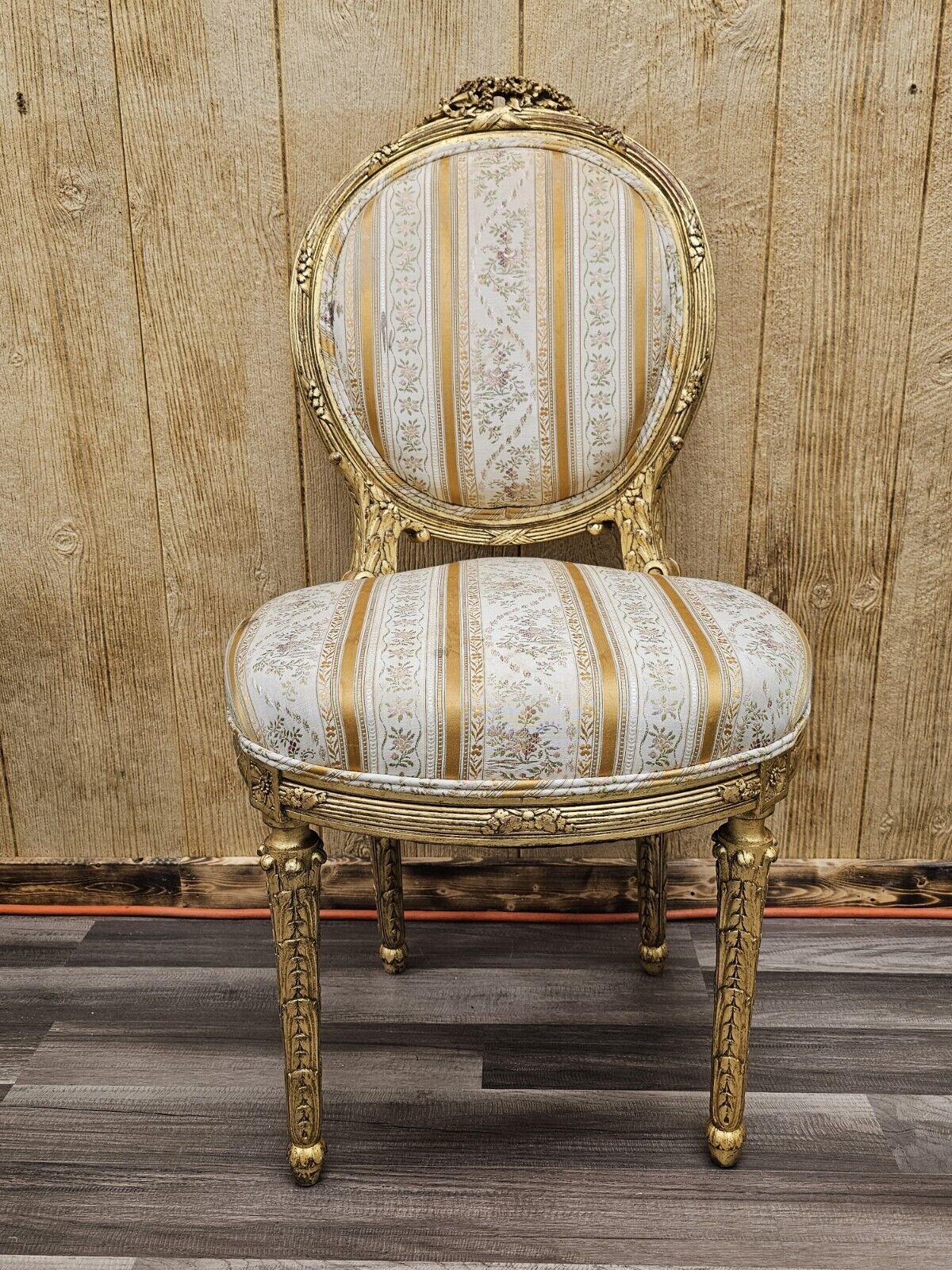 Antique French Louis XVI Style Bedroom Chair Very Ornate