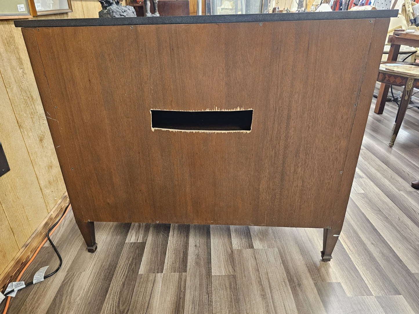 Modern Demi Lune Console Cabinet W Slate Marble Top By Theodore Alexander?
