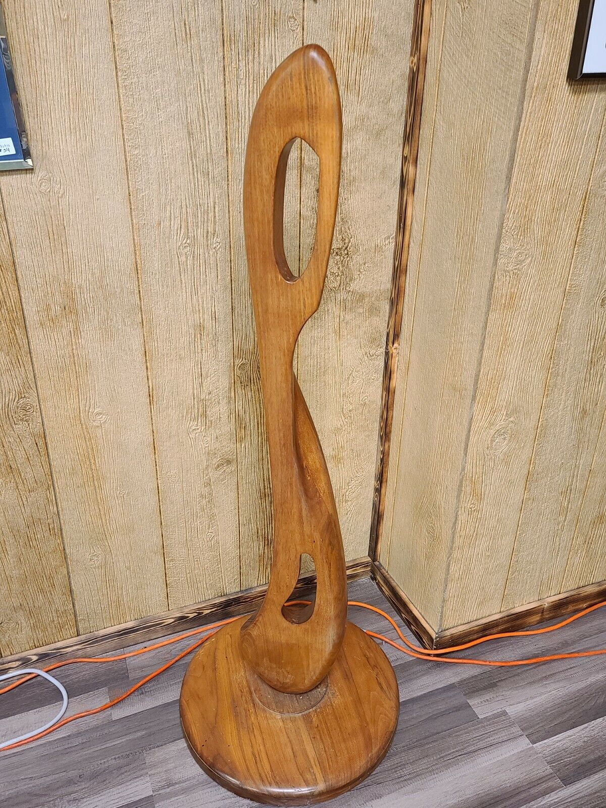 Mid Century MCM Vintage Large Abstract Carved Wood Sculptural Art