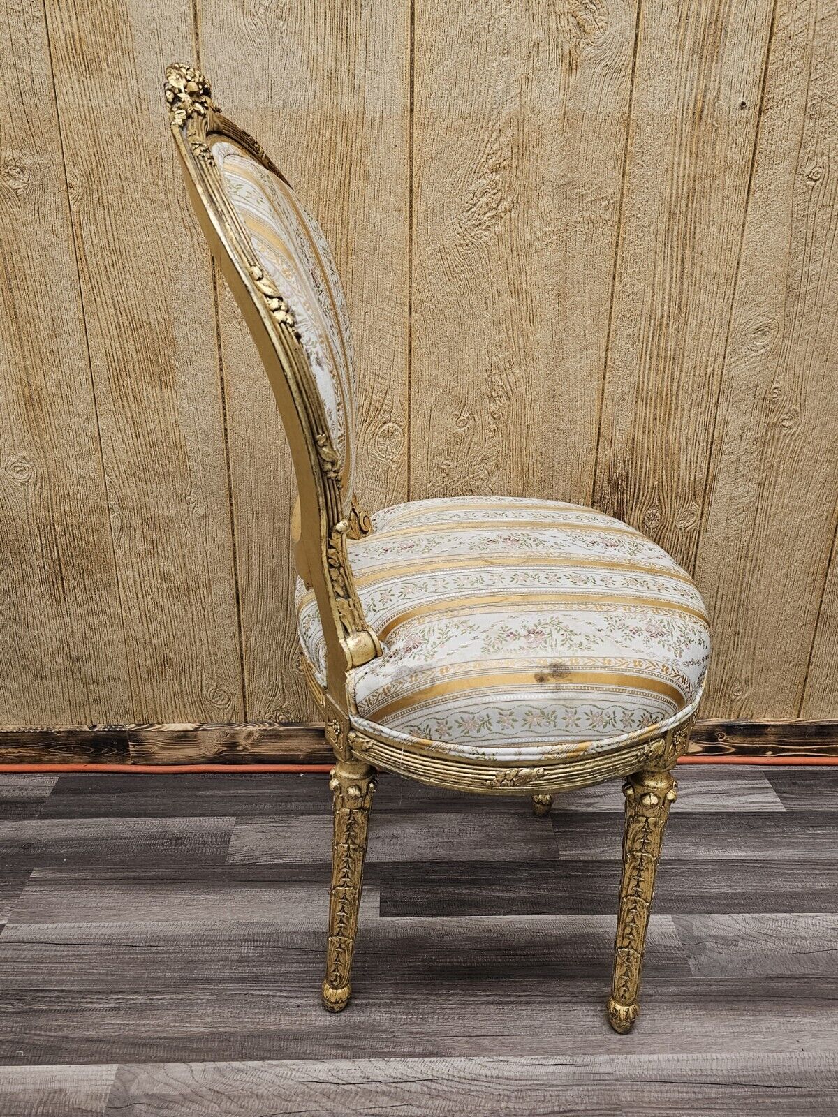Antique French Louis XVI Style Bedroom Chair Very Ornate