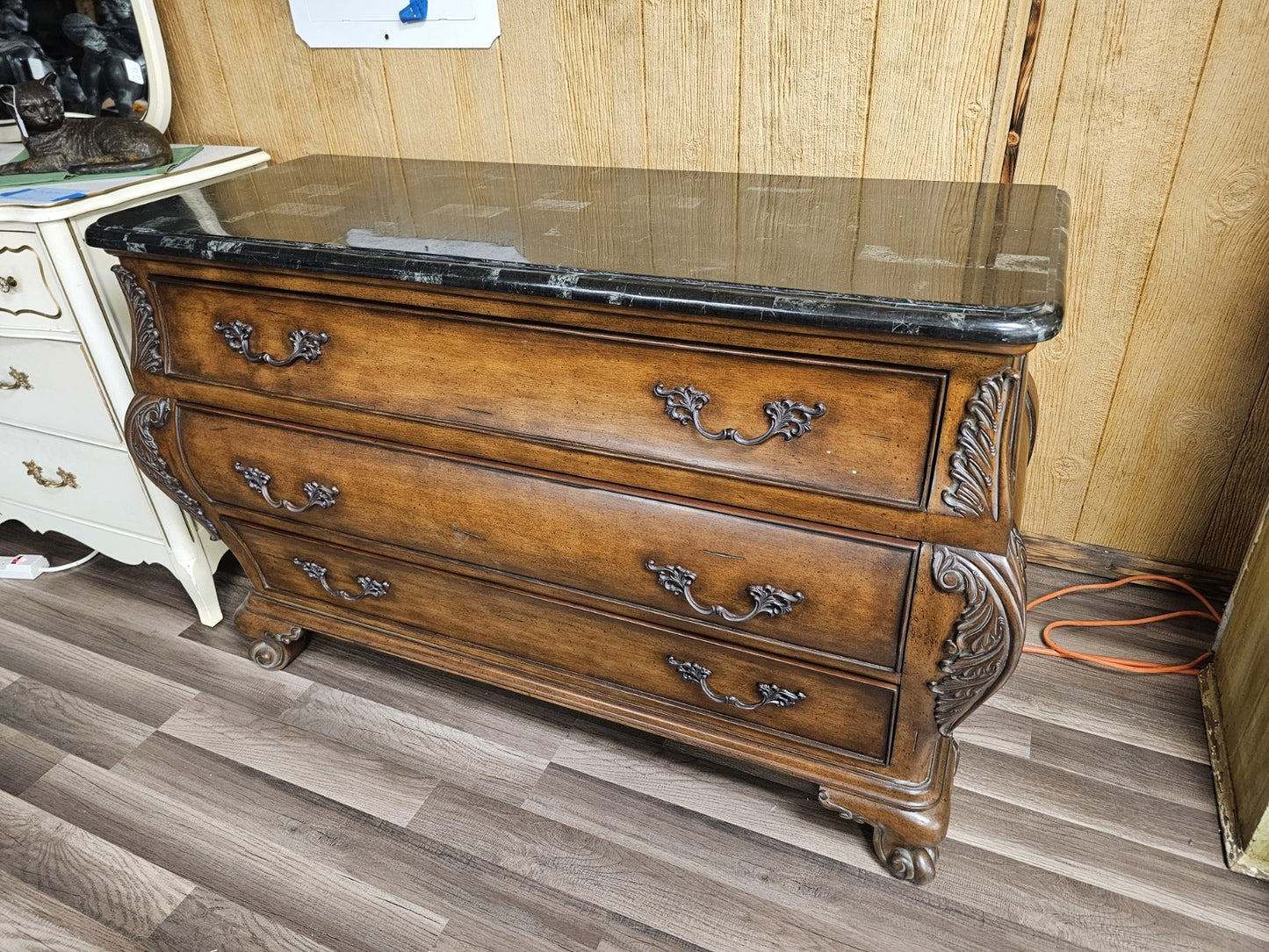 Seven Seas By Hooker Furniture Marble Top Chest of 3 Drawers Sideboard