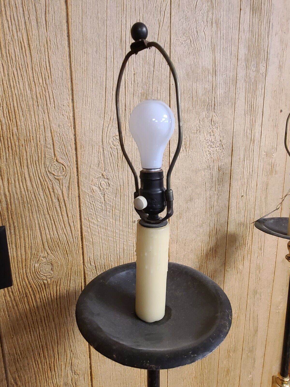 Wrought Iron Metal Pair of Mid Century Floor Lamps 3 Legs Dimmer Switches