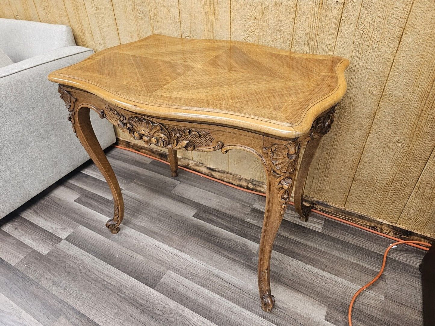 Antique French Louis XV Style Ornately Carved Side Accent Table Maple?