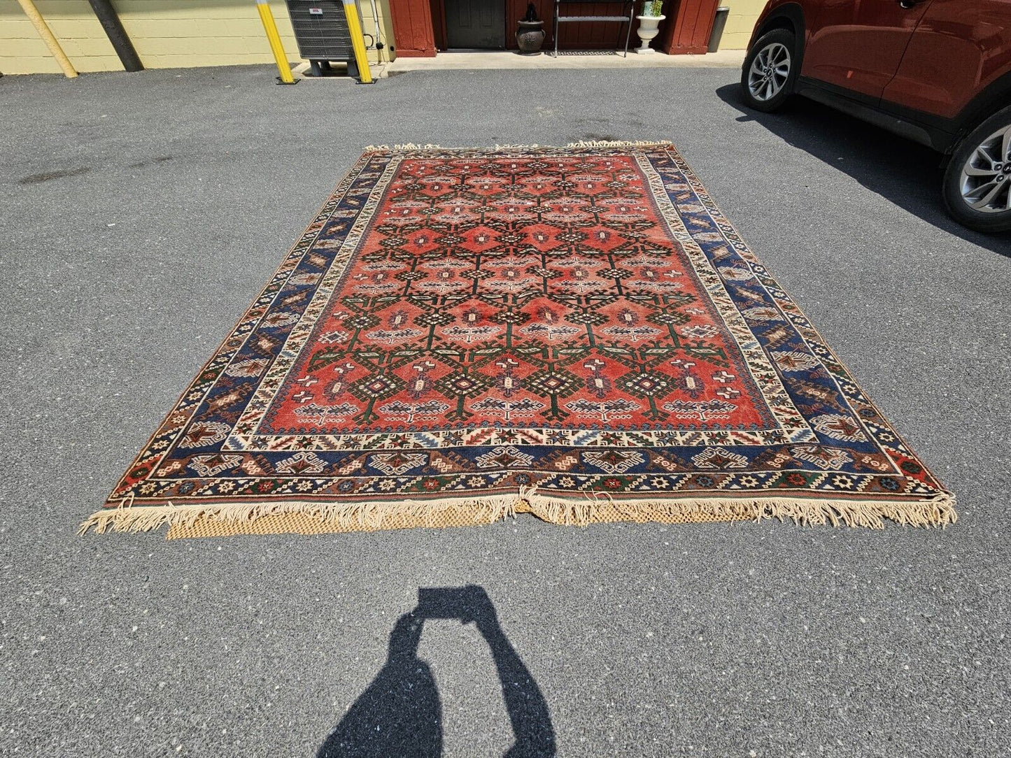 Vtg Turkish Handmade Hand Knotted Wool Rug 8x11 Tavas Hali Doesmealti Bazaar 54