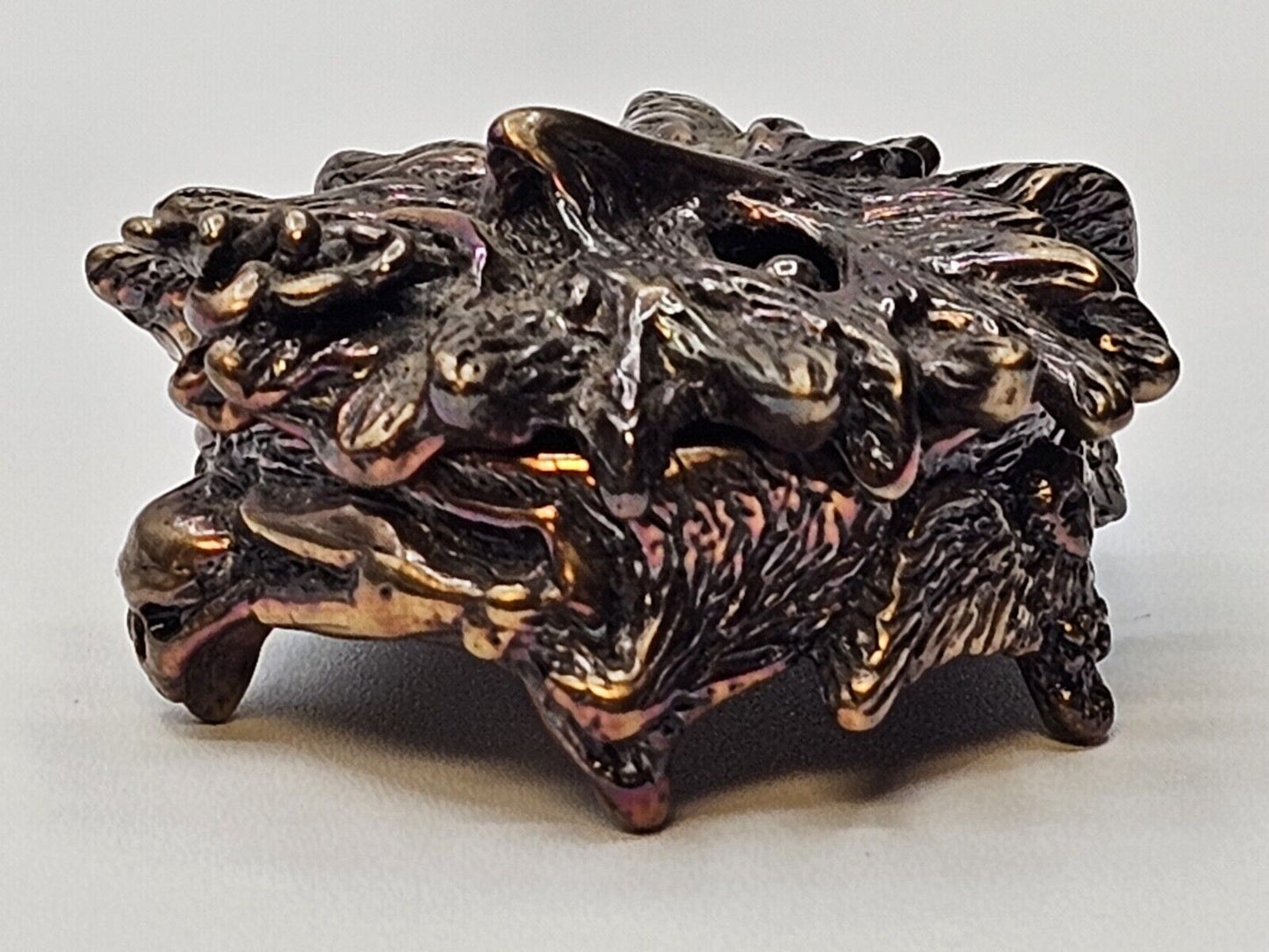 Daniel Riccio Bronze Miniature Wind Moon Star Trinket Box Skull Owl Spiral