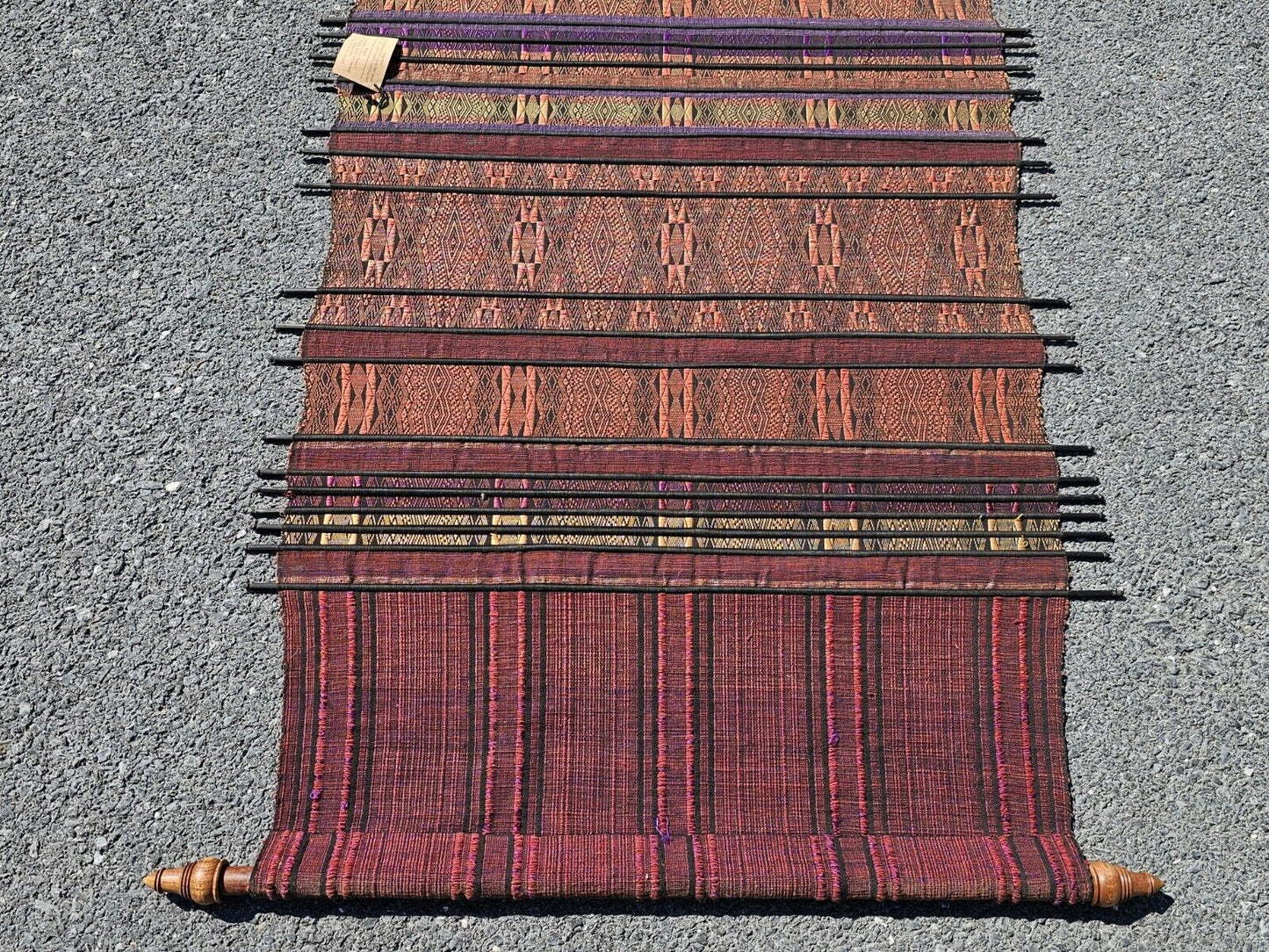Asian Oriental Textile Fabric Hanging Wall Art Decor By Sop Moei Arts 87" Long