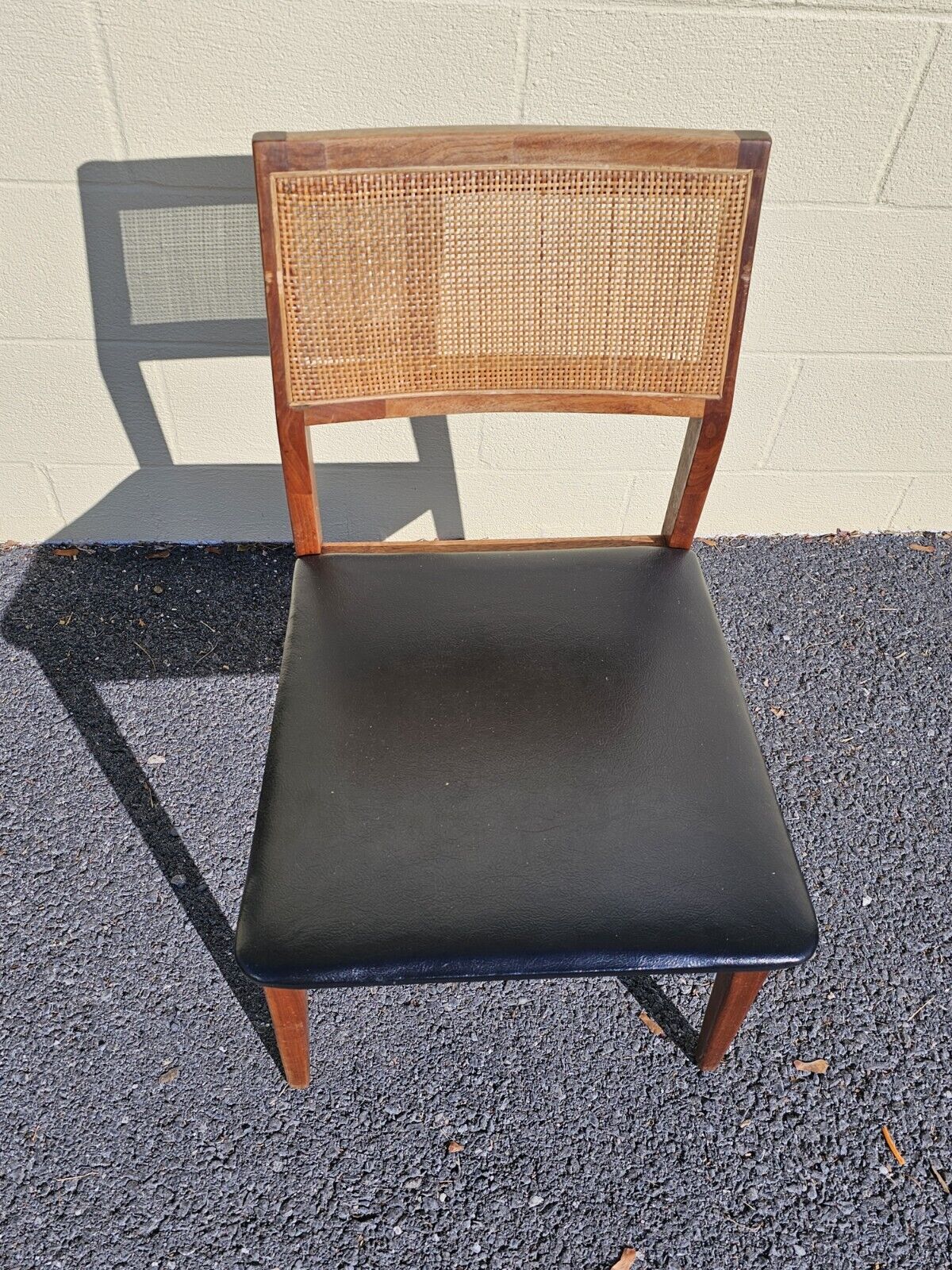 Mid Century Walnut Cane Back Dining Chairs Set Of 6 Jack Cartwright? Needs Work