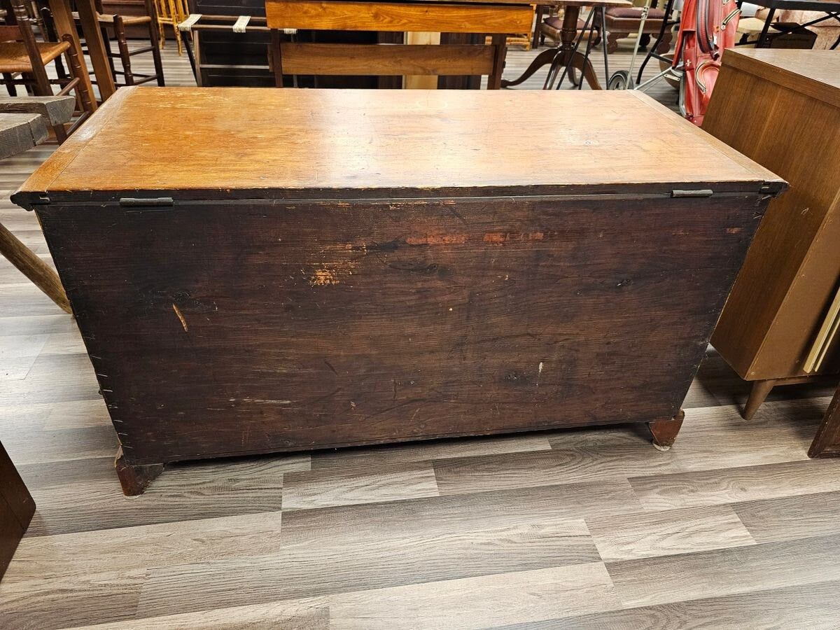 Early Antique Pine Blanket Chest Trunk w 2 Drawers Nice Dovetail Local Pick Up