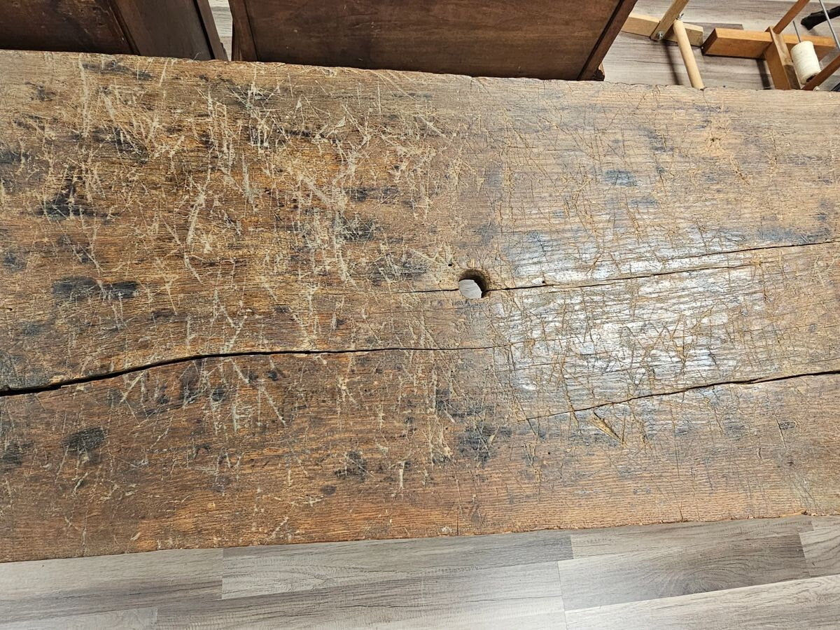 Antique Handmade Butchering Table Bench 18th 19th Century Virgin Oak Local Pick Up