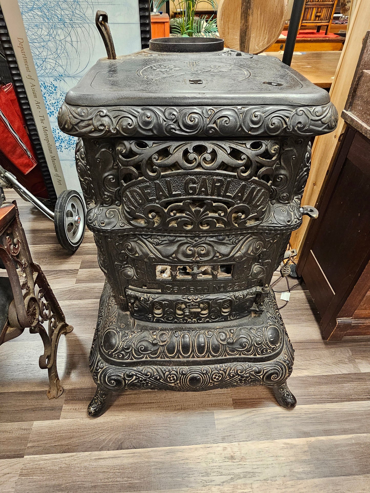 Antique Late 19th Century Cast Iron Parlor Stove By Garland Local Pick Up