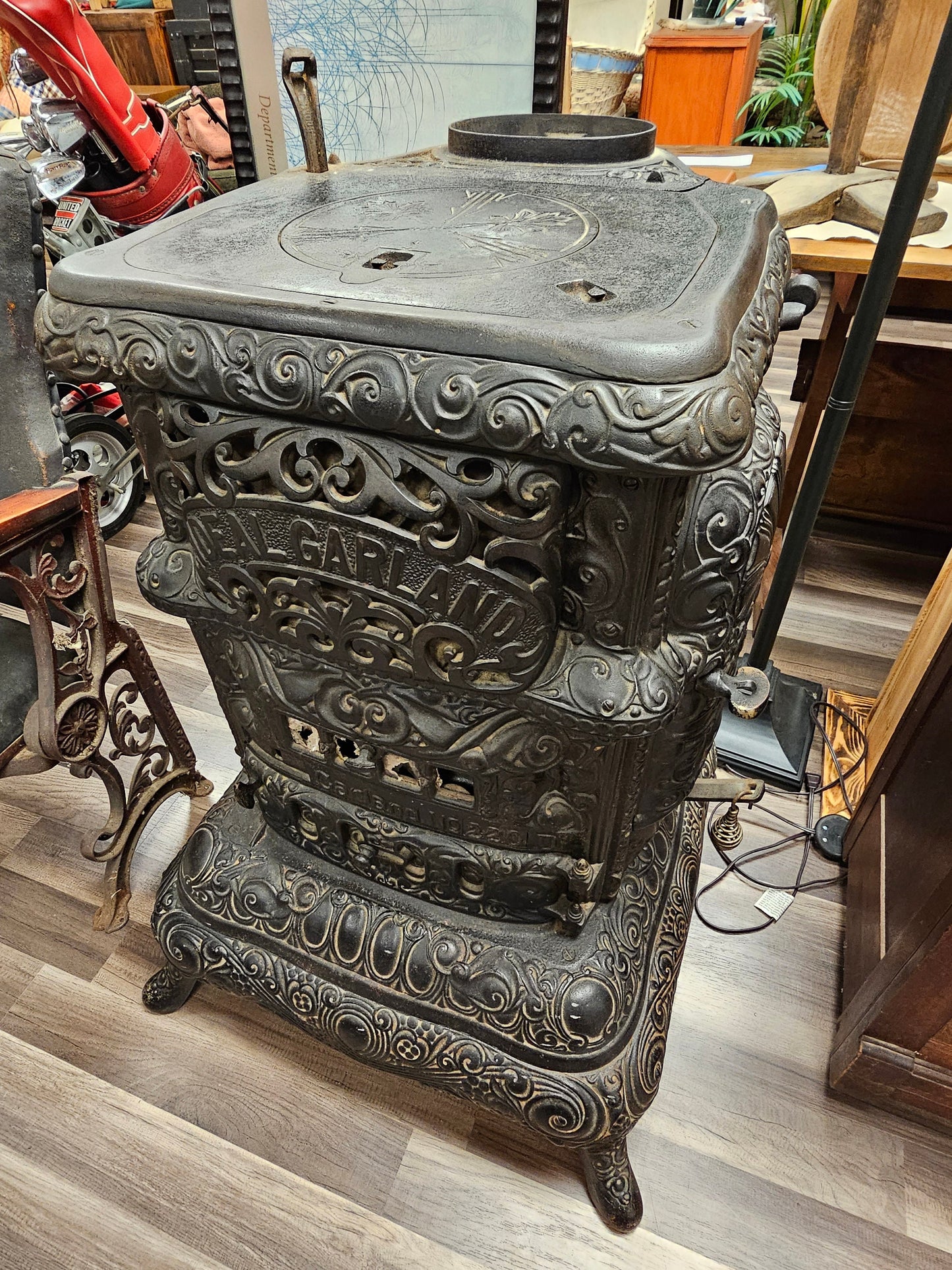 Antique Late 19th Century Cast Iron Parlor Stove By Garland Local Pick Up