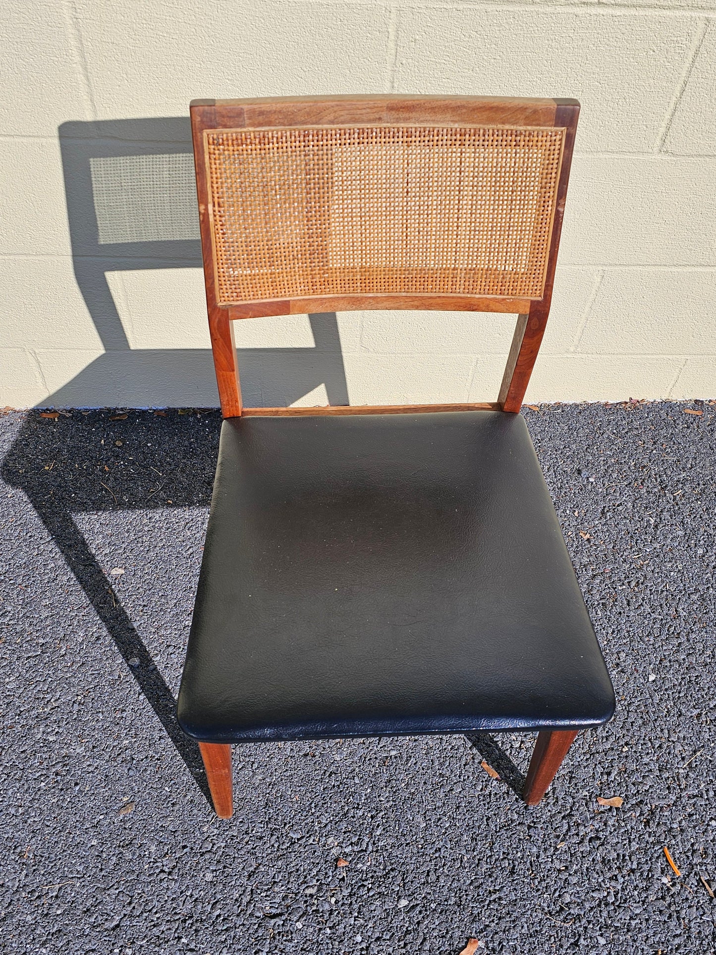 Mid Century Walnut Cane Back Dining Chairs Set Of 6 Jack Cartwright? Needs Work Local Pick Up