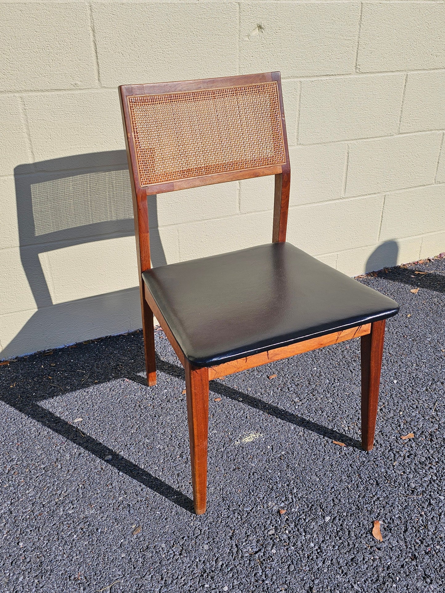 Mid Century Walnut Cane Back Dining Chairs Set Of 6 Jack Cartwright? Needs Work Local Pick Up