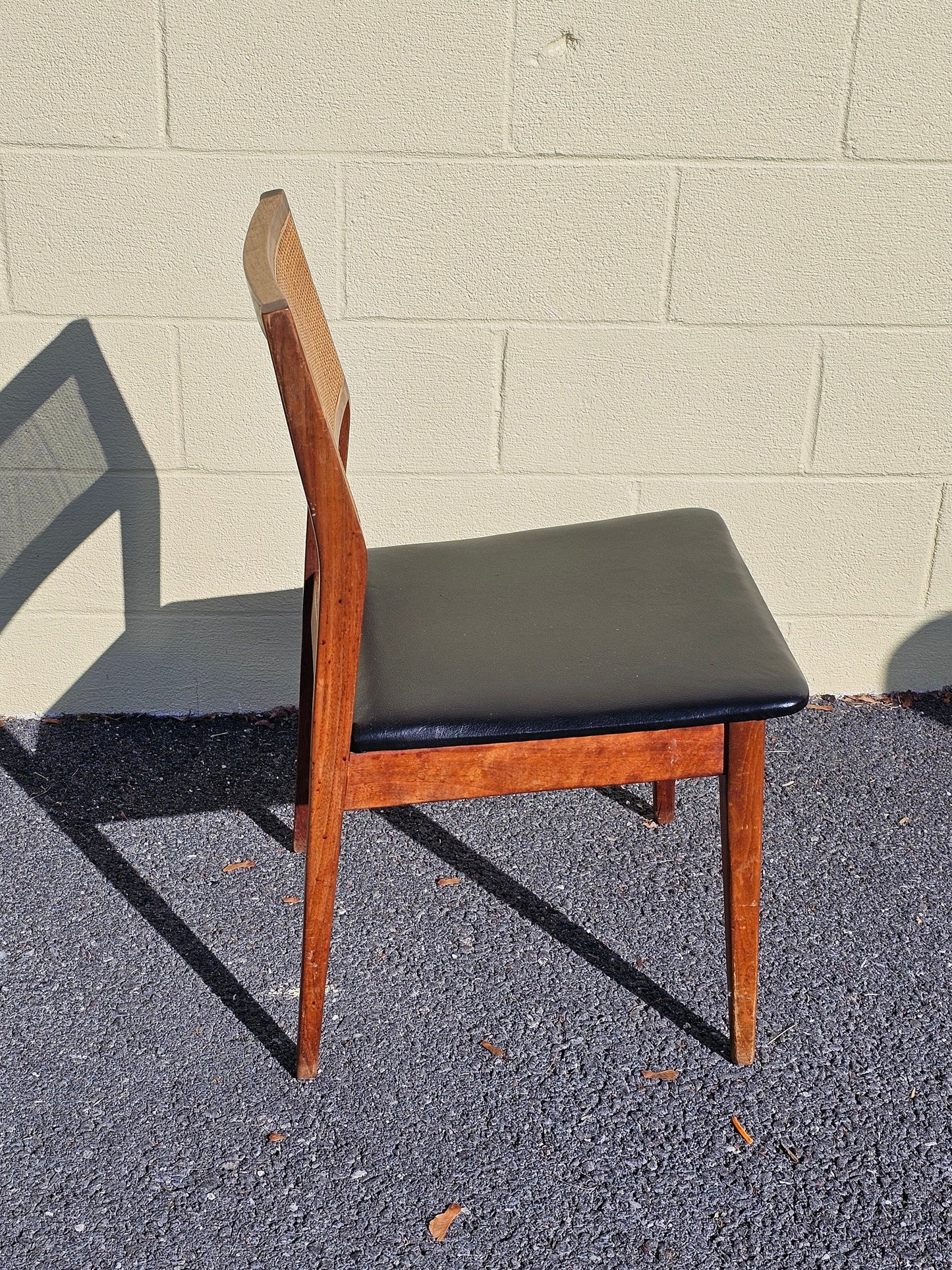 Mid Century Walnut Cane Back Dining Chairs Set Of 6 Jack Cartwright? Needs Work Local Pick Up