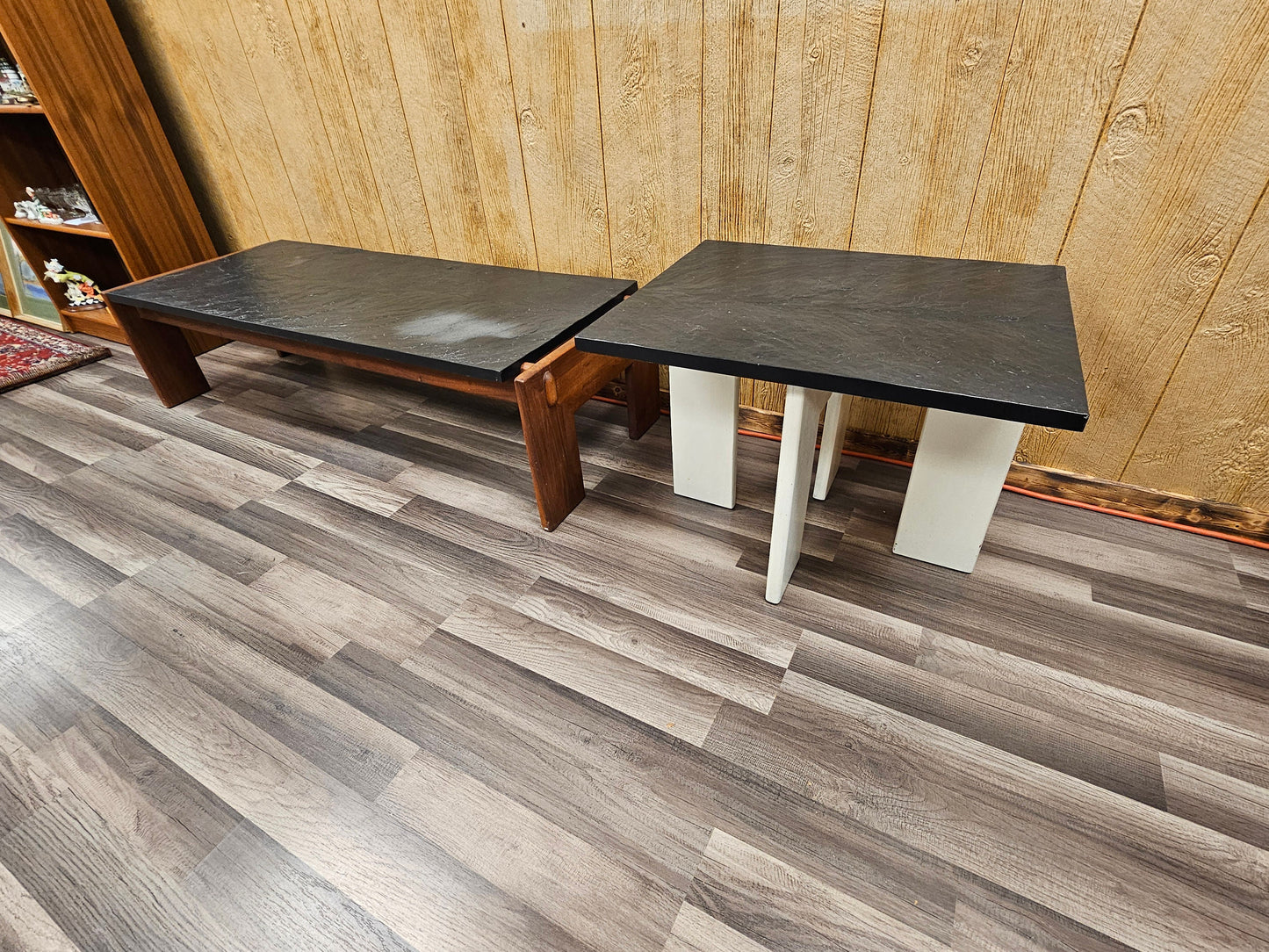Crafts Associates Adrian Pearsall Rectangle Walnut Frame Slate Top Coffee Table LOCAL PICK UP